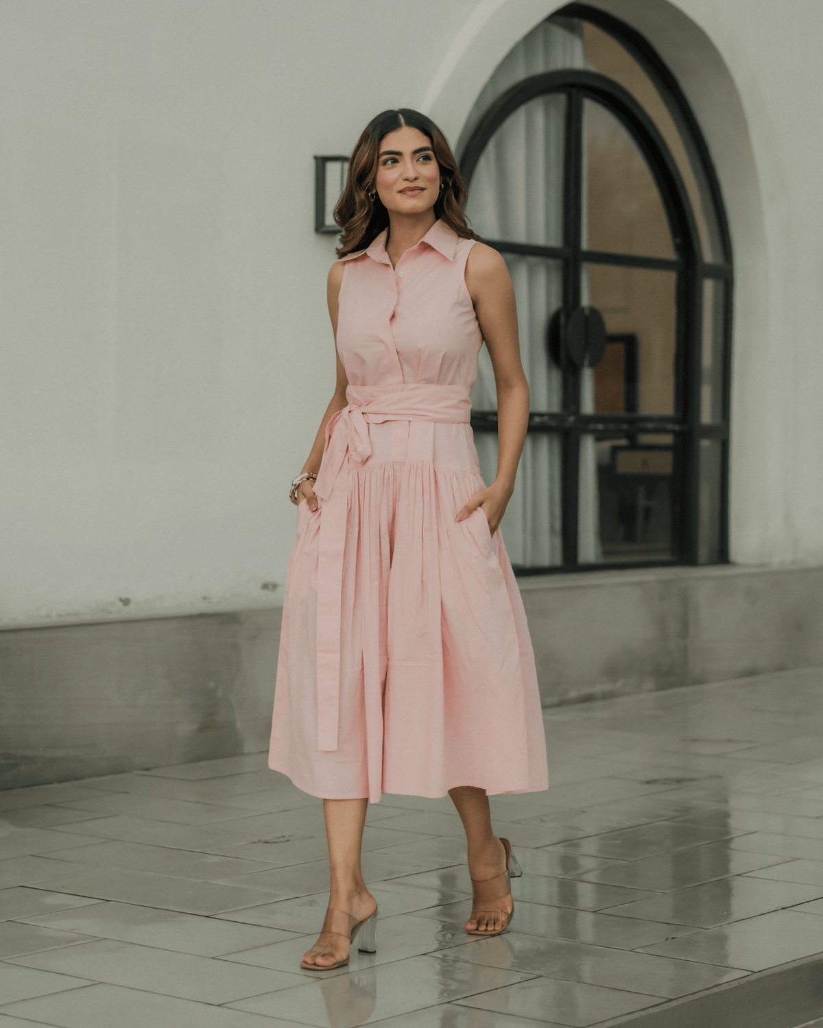 Noa Midi Dress - Pink