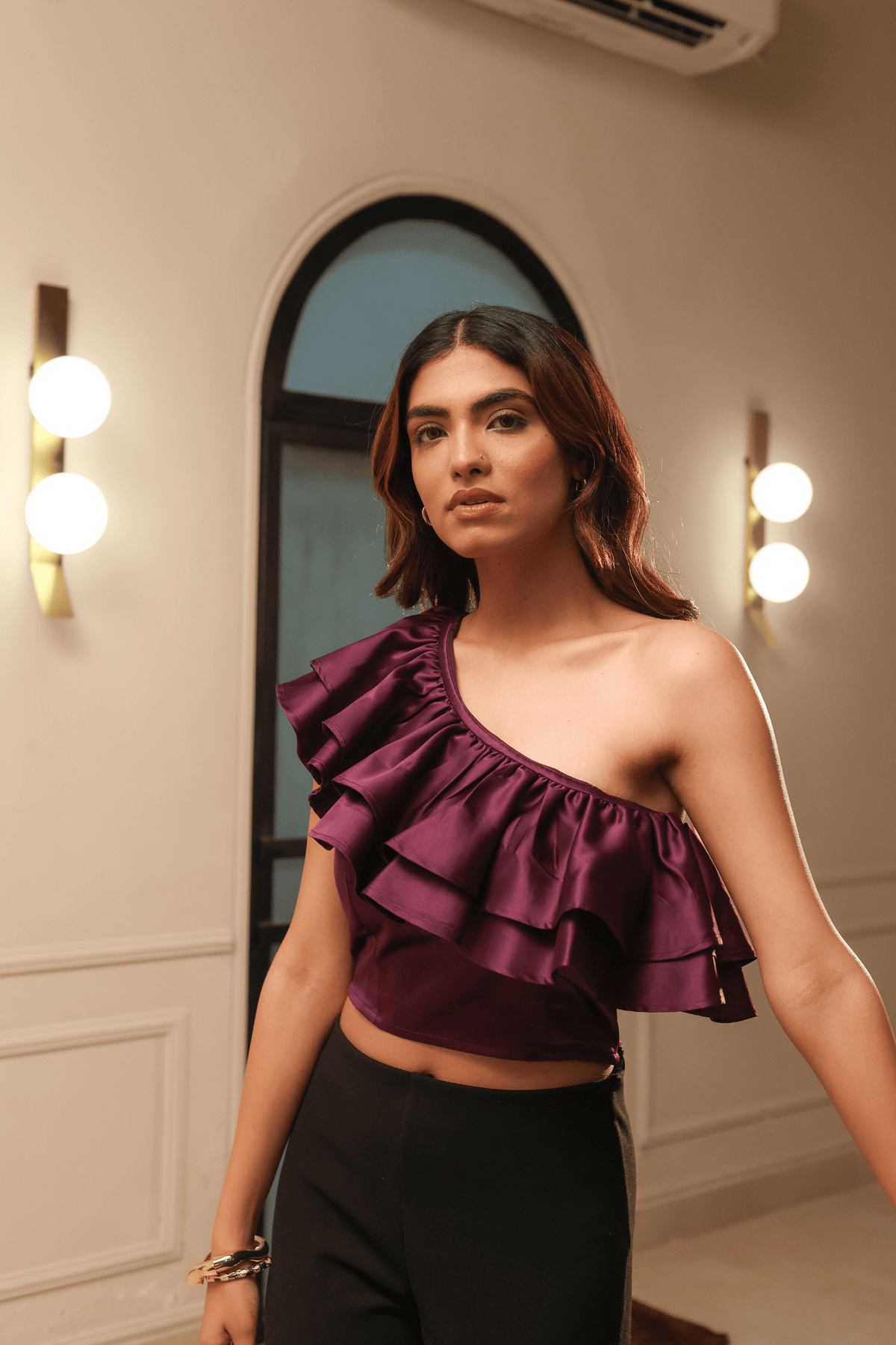 Eve One Shoulder Top - Purple