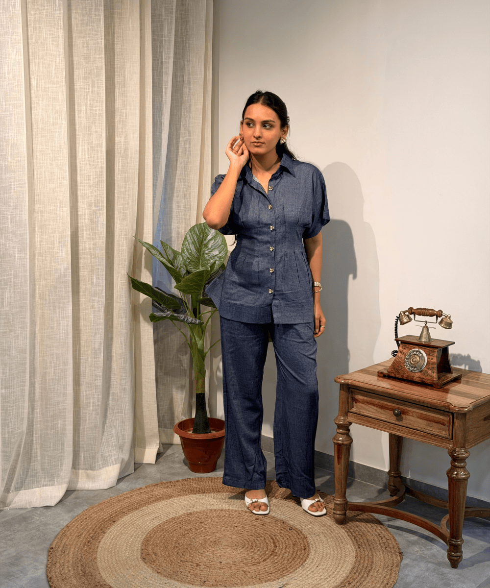 Denim Co-ord Set with Gold Buttons