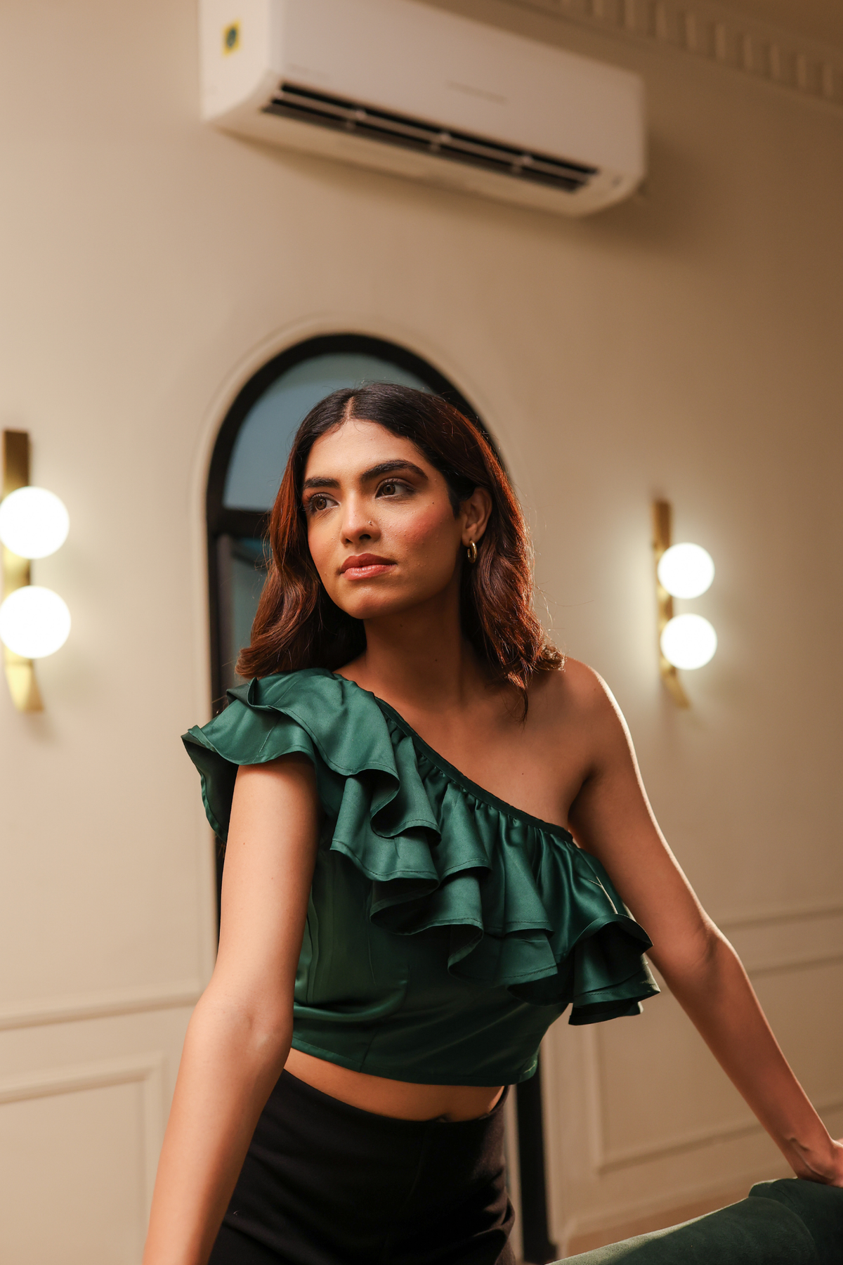Eve One Shoulder Top - Green