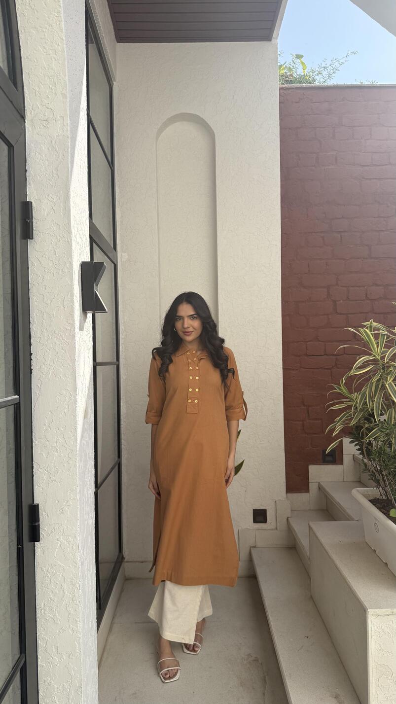 Sunehri Kurta - Cinnamon