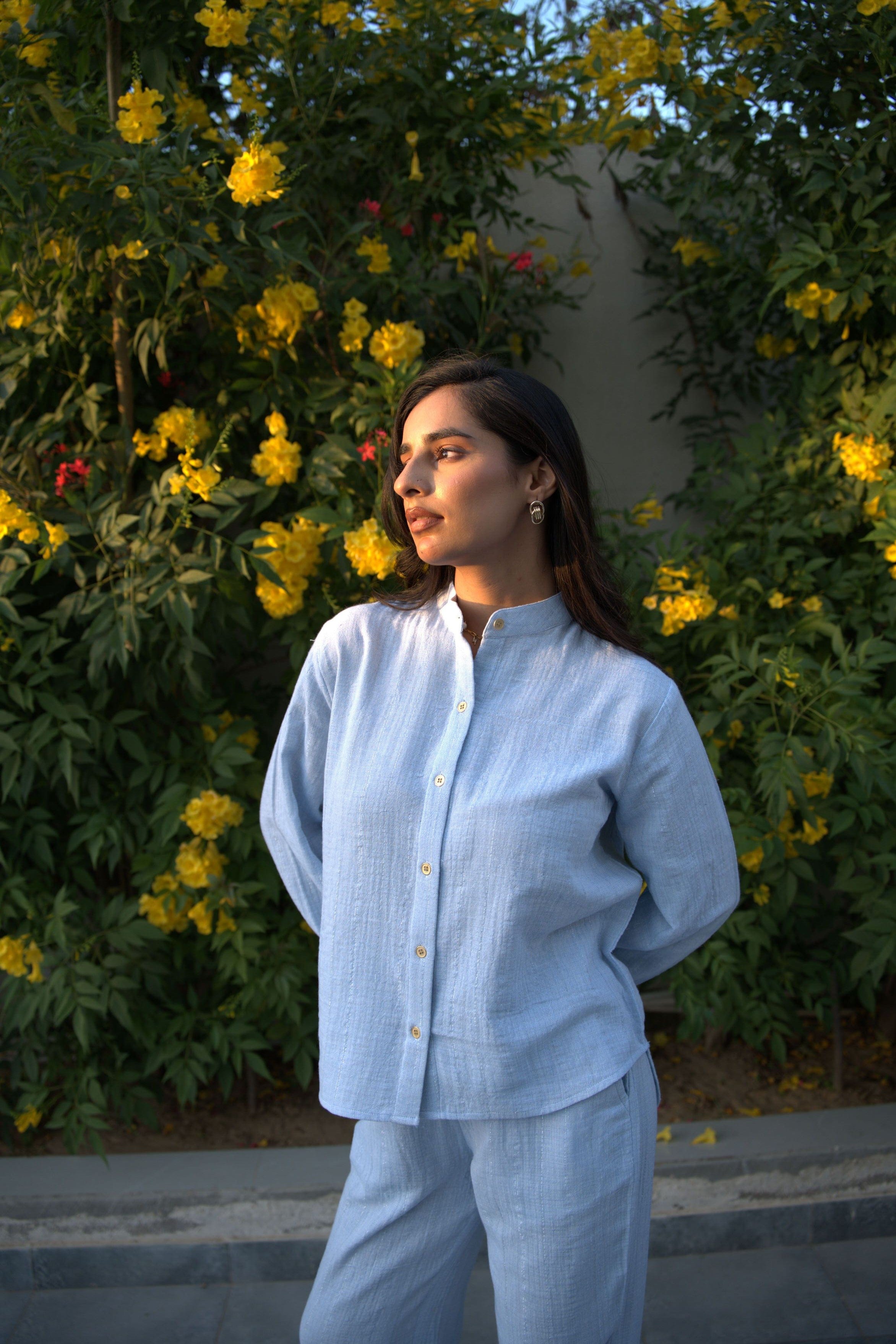 Selene Shirt & Trouser Co-ord - Powder Blue