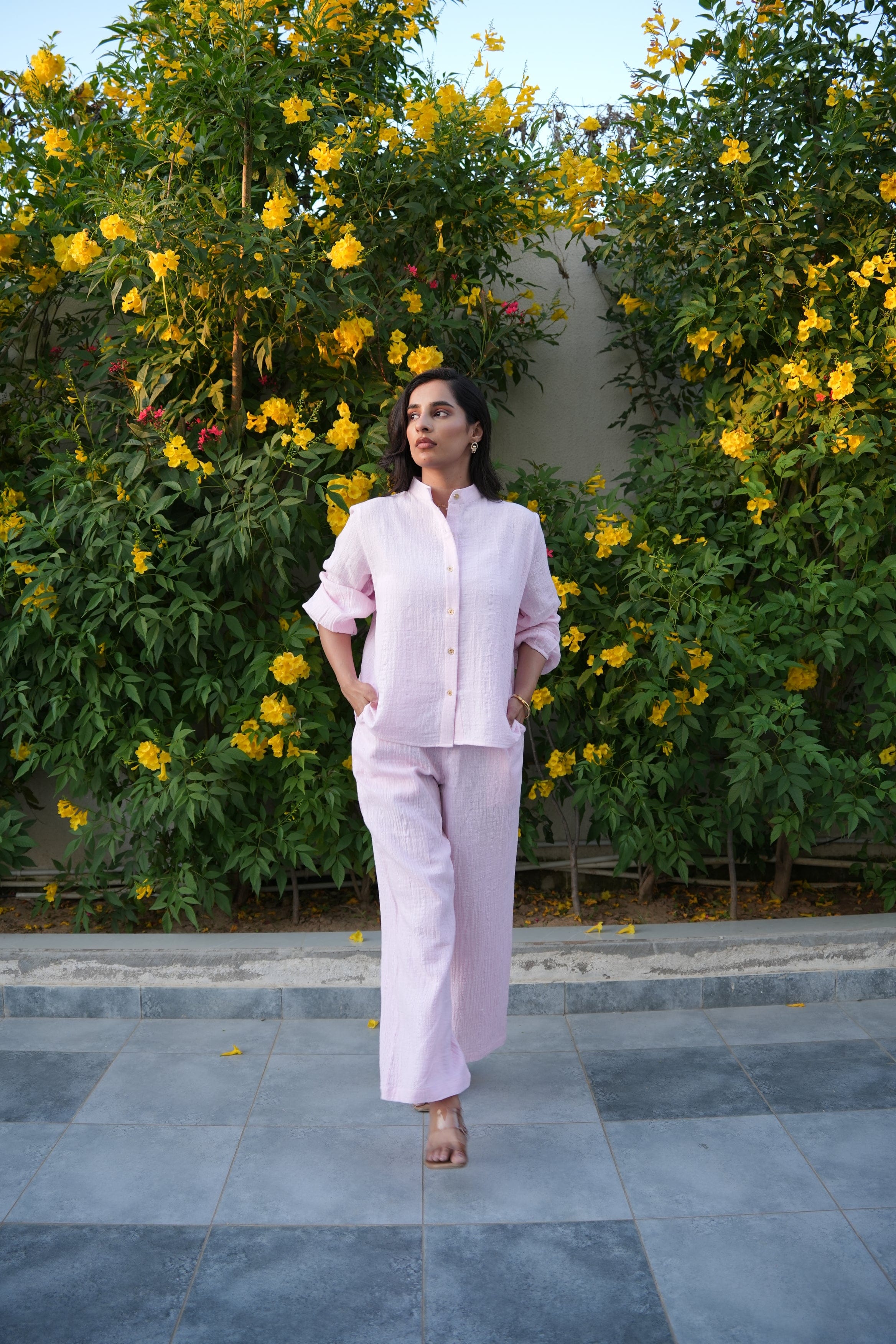 Selene Shirt & Trouser Co-ord - Petal Pink