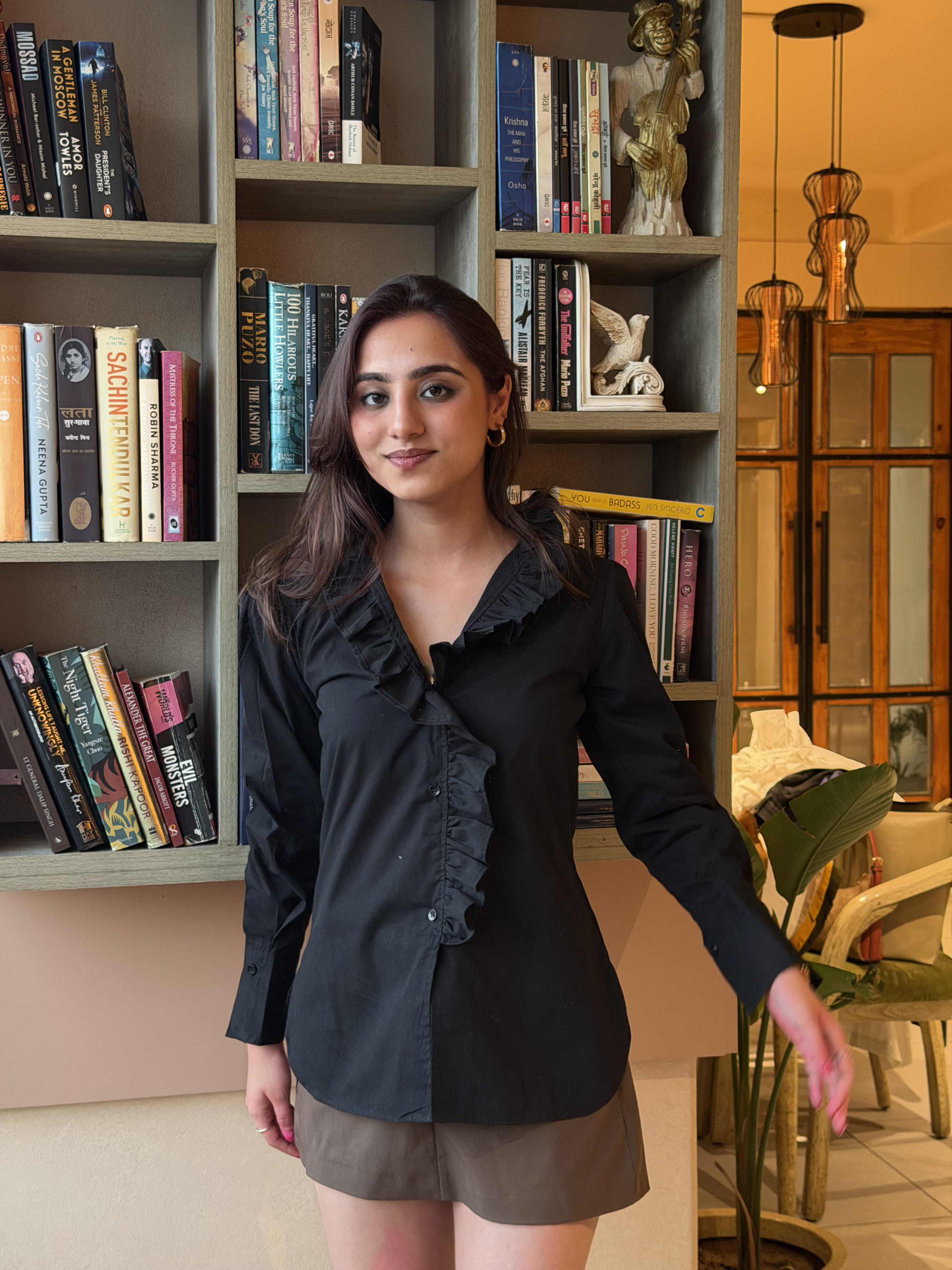 Ruffled Blouse - Obsidian