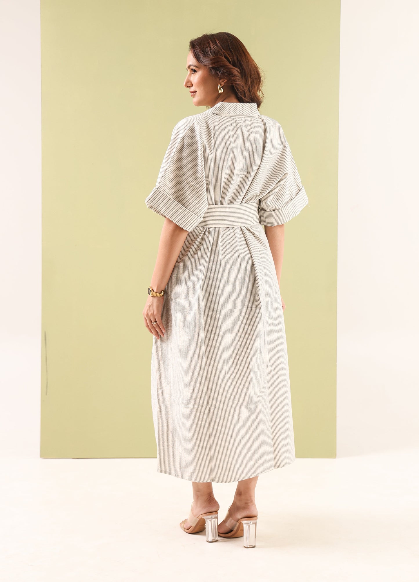 Belted Shirt Maxi Dress