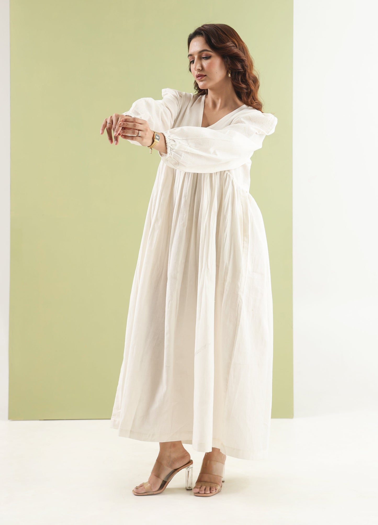 Gathered Maxi Dress - Vanilla