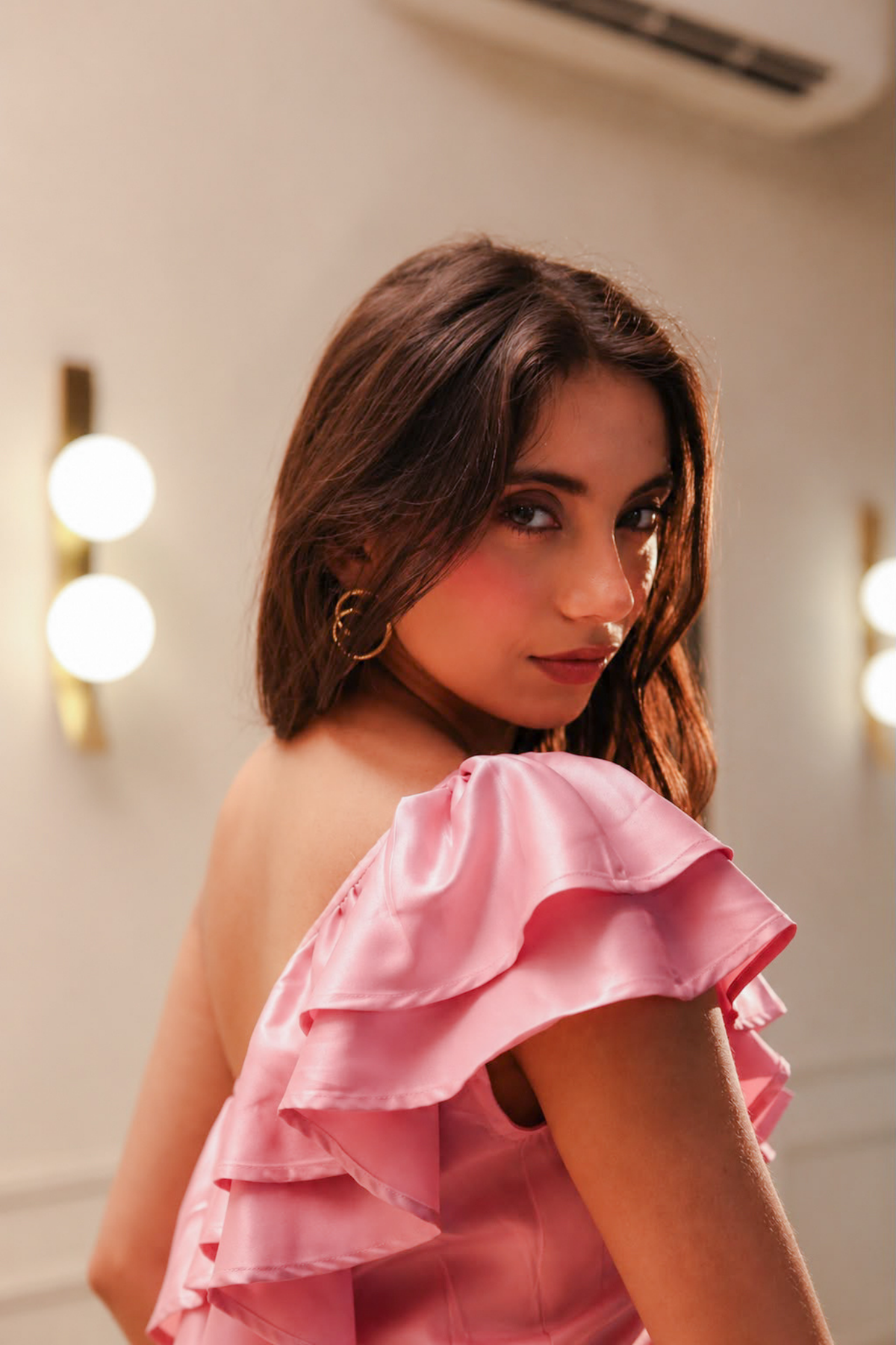 Eve One Shoulder Top - Pink