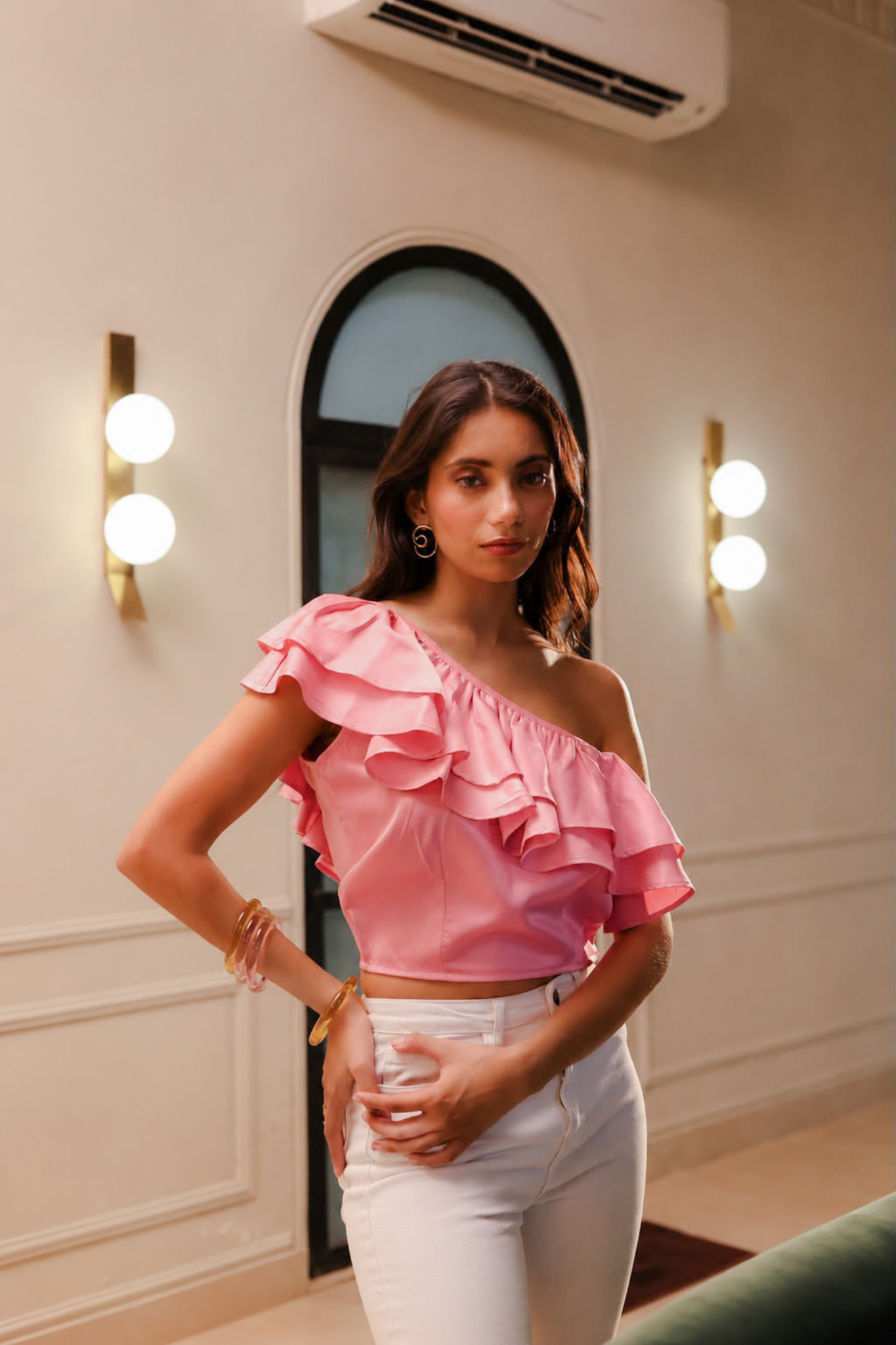 Eve One Shoulder Top - Pink
