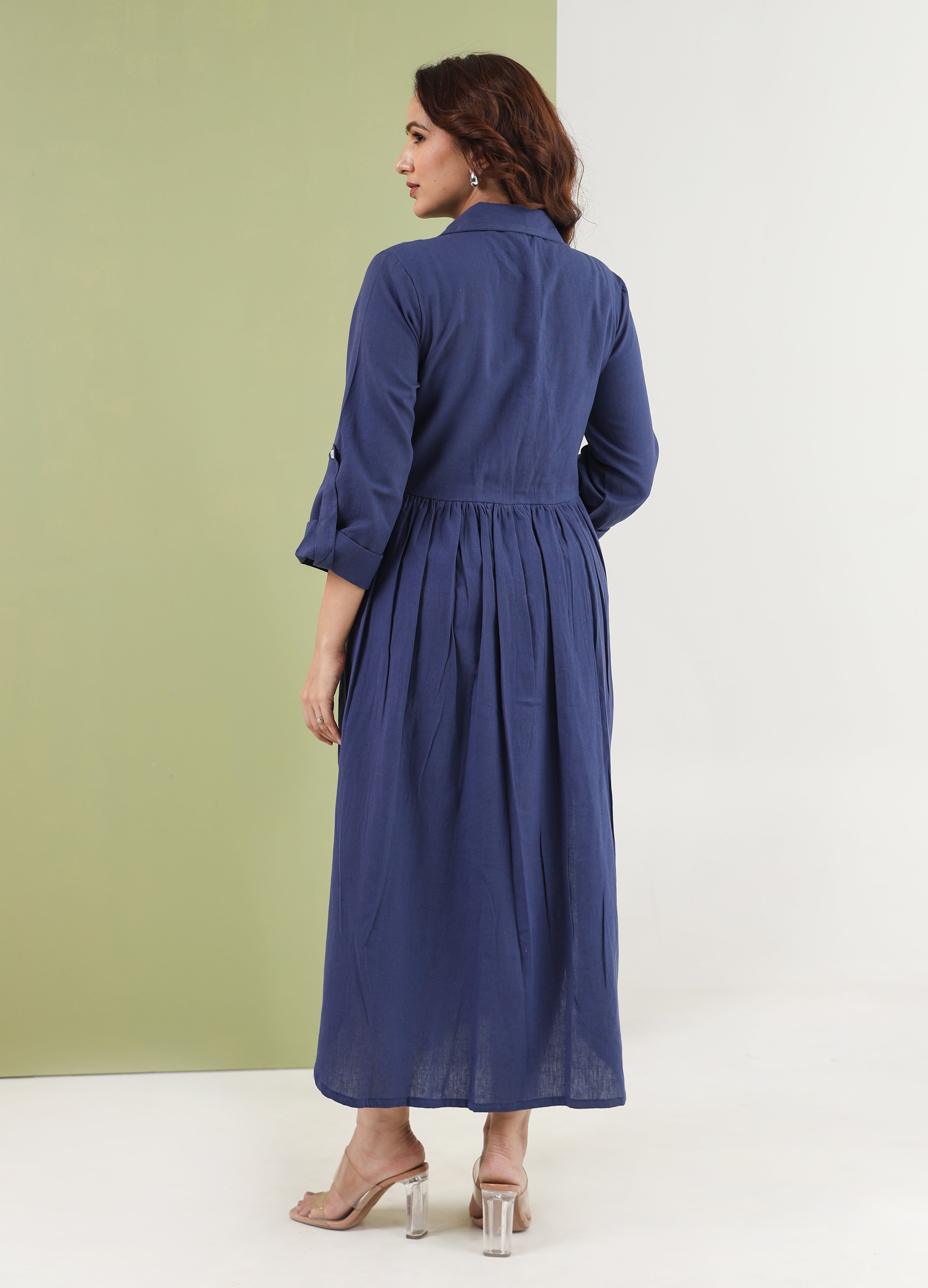 Gathered Maxi Dress - Royal Blue