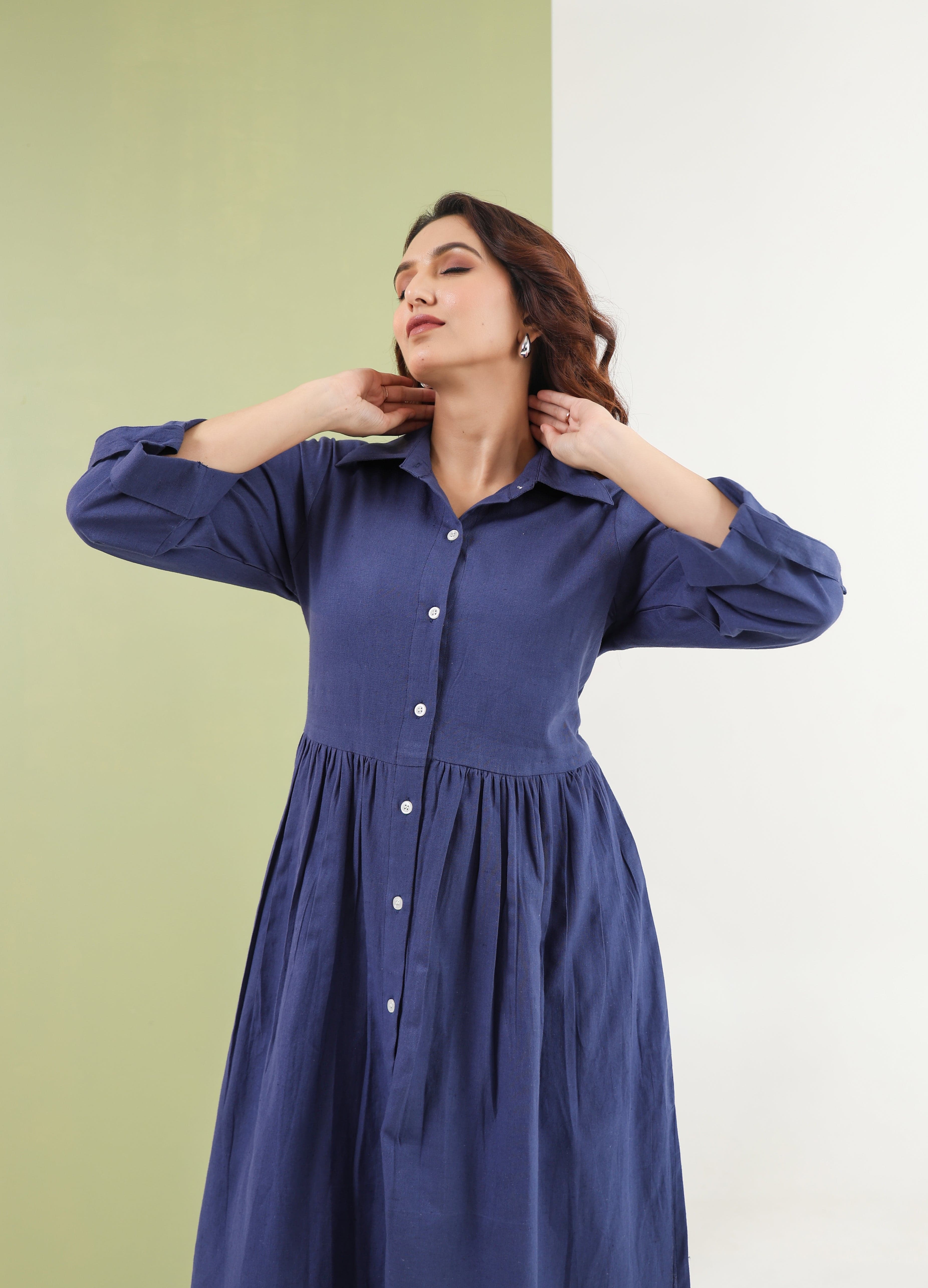 Breezy Shirt Dress - Royal Blue