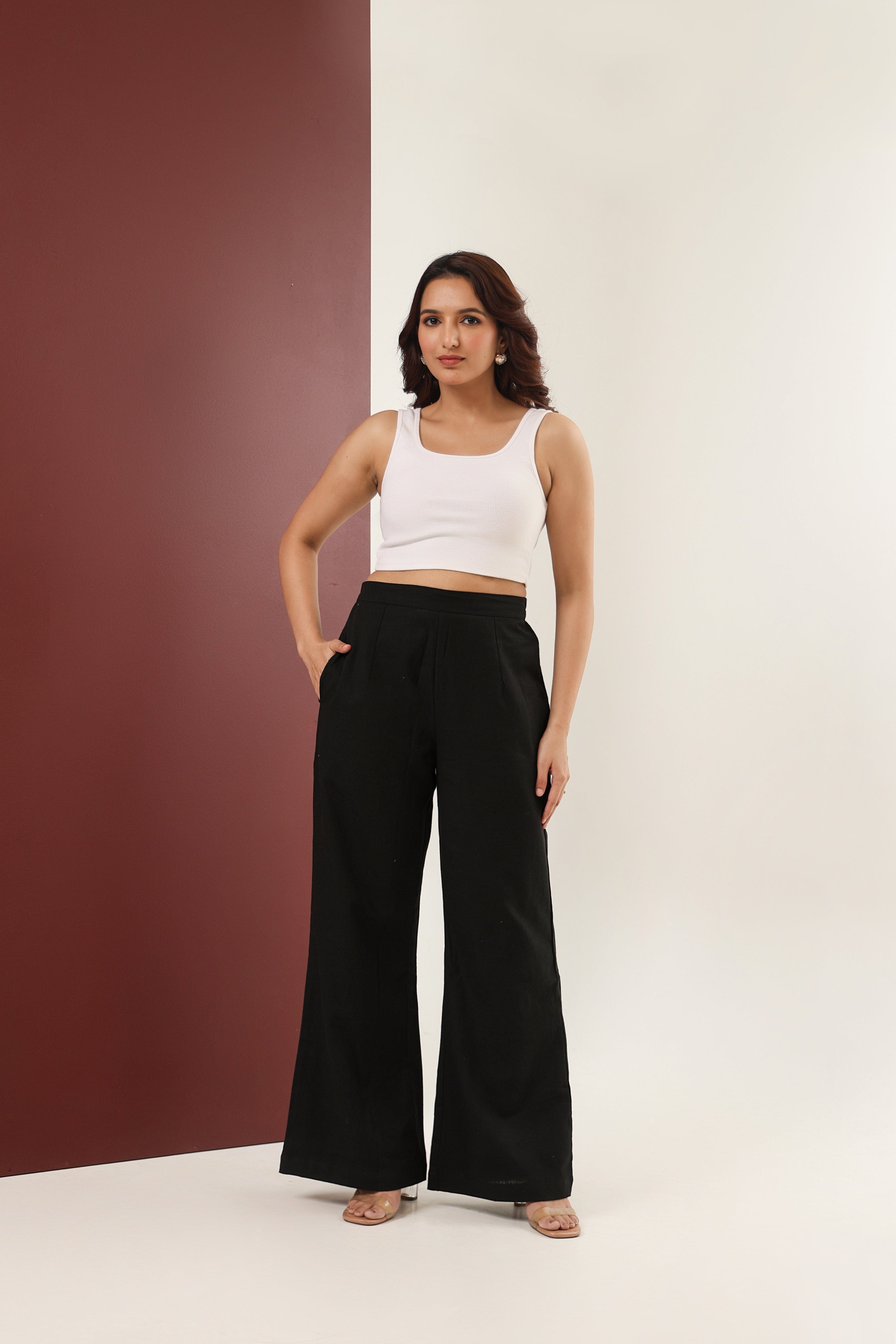 Flared Trousers - Kohl Black