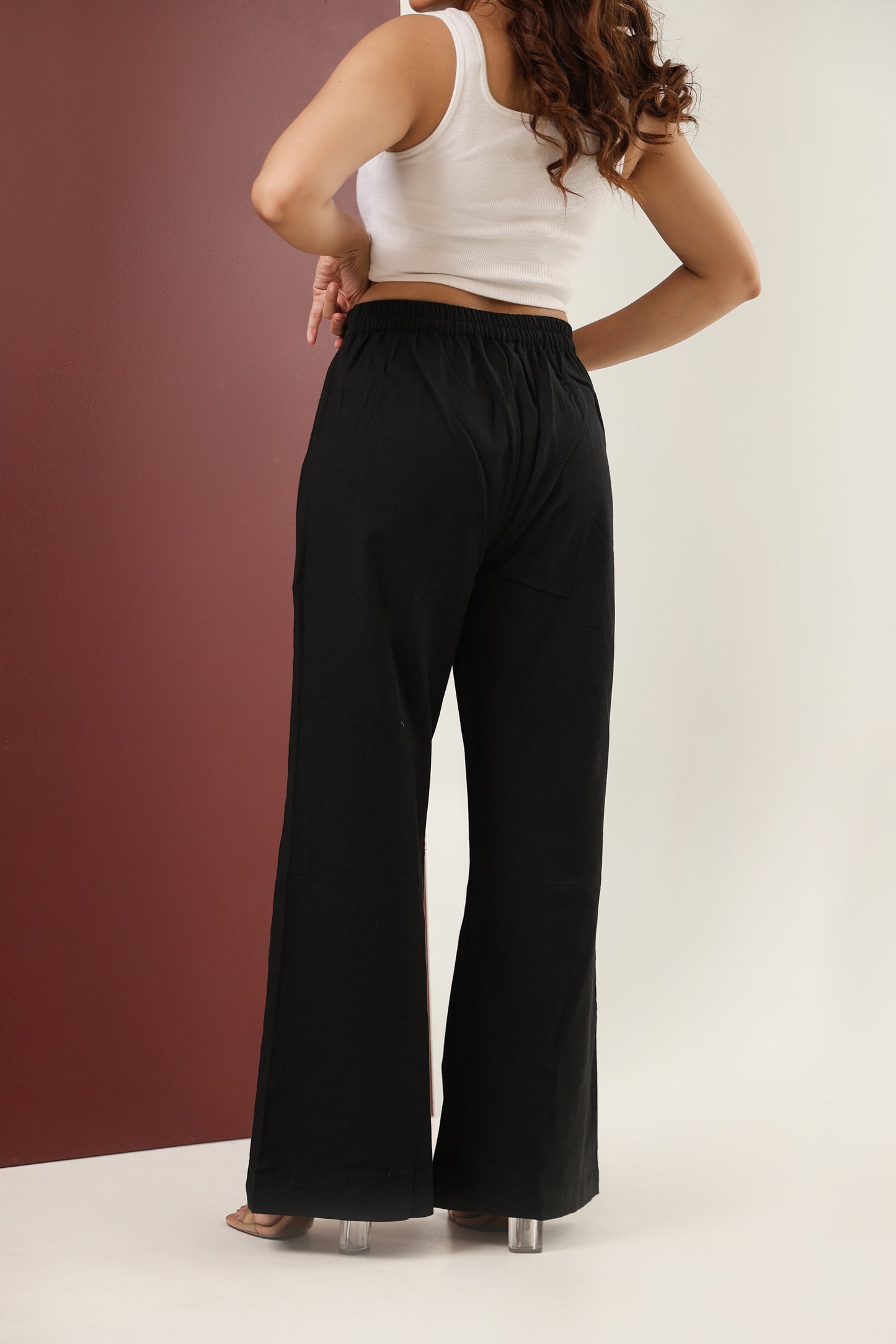 Flared Trousers - Kohl Black