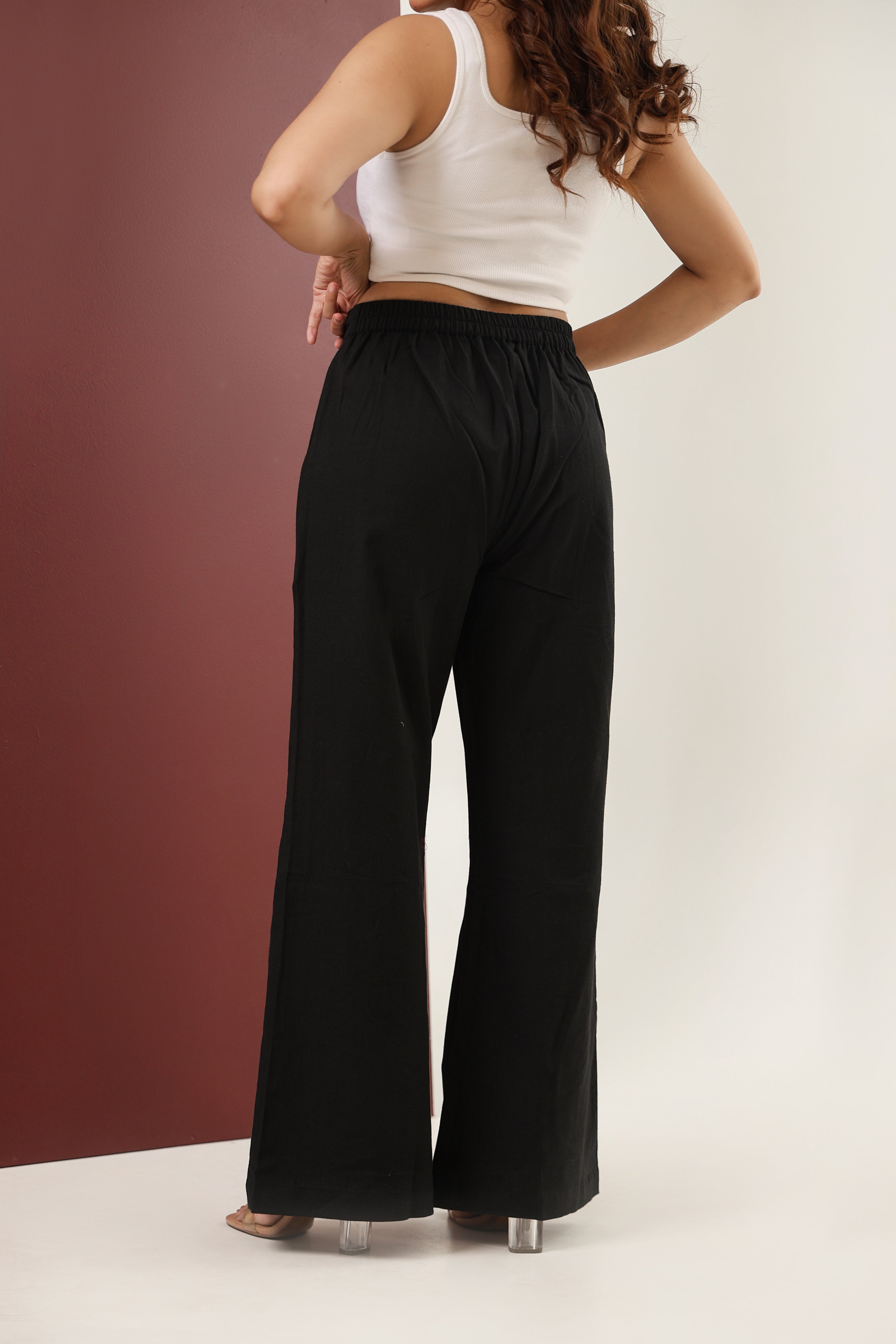 Flared Trousers - Kohl Black