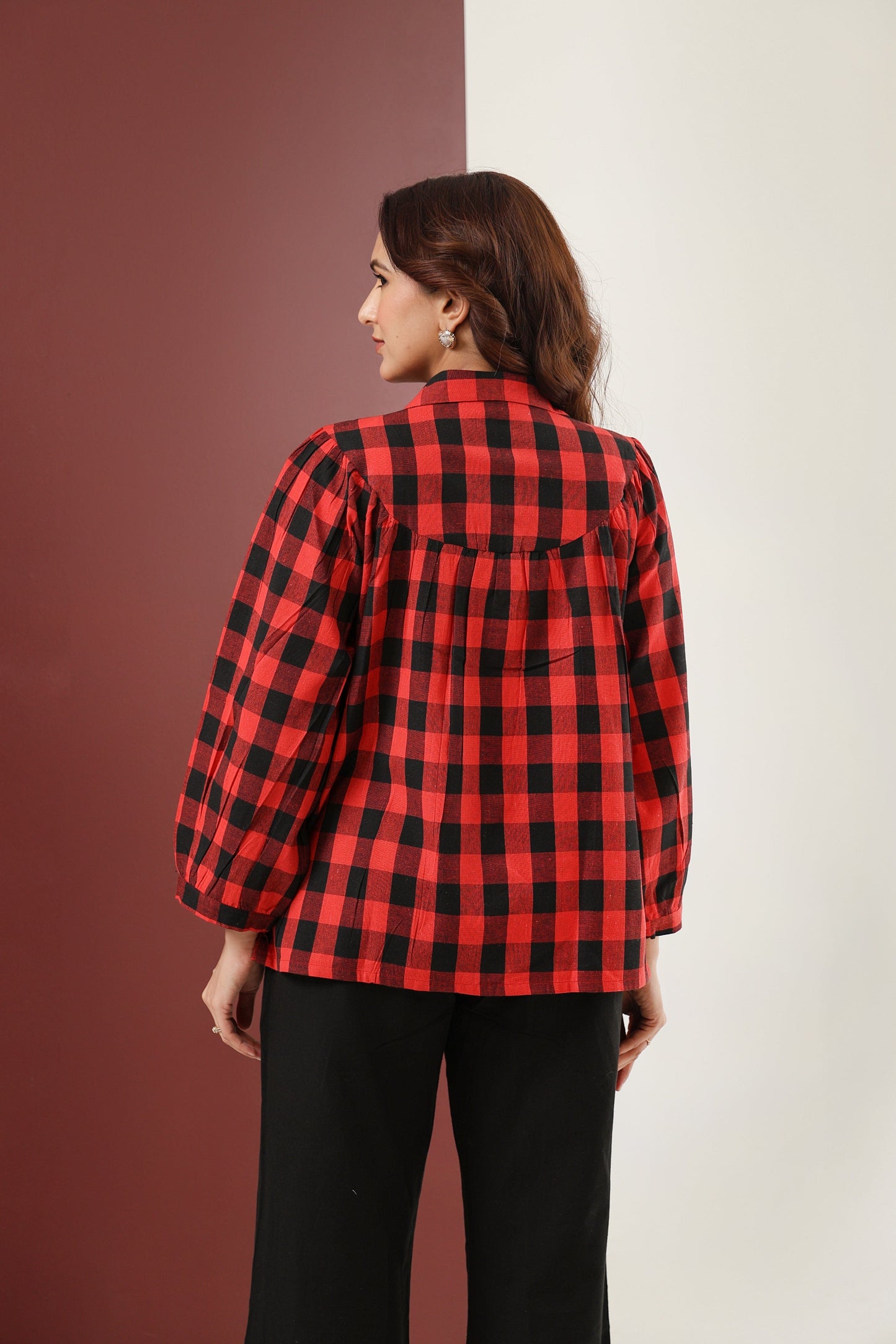 Gingham Check Shirt - Red