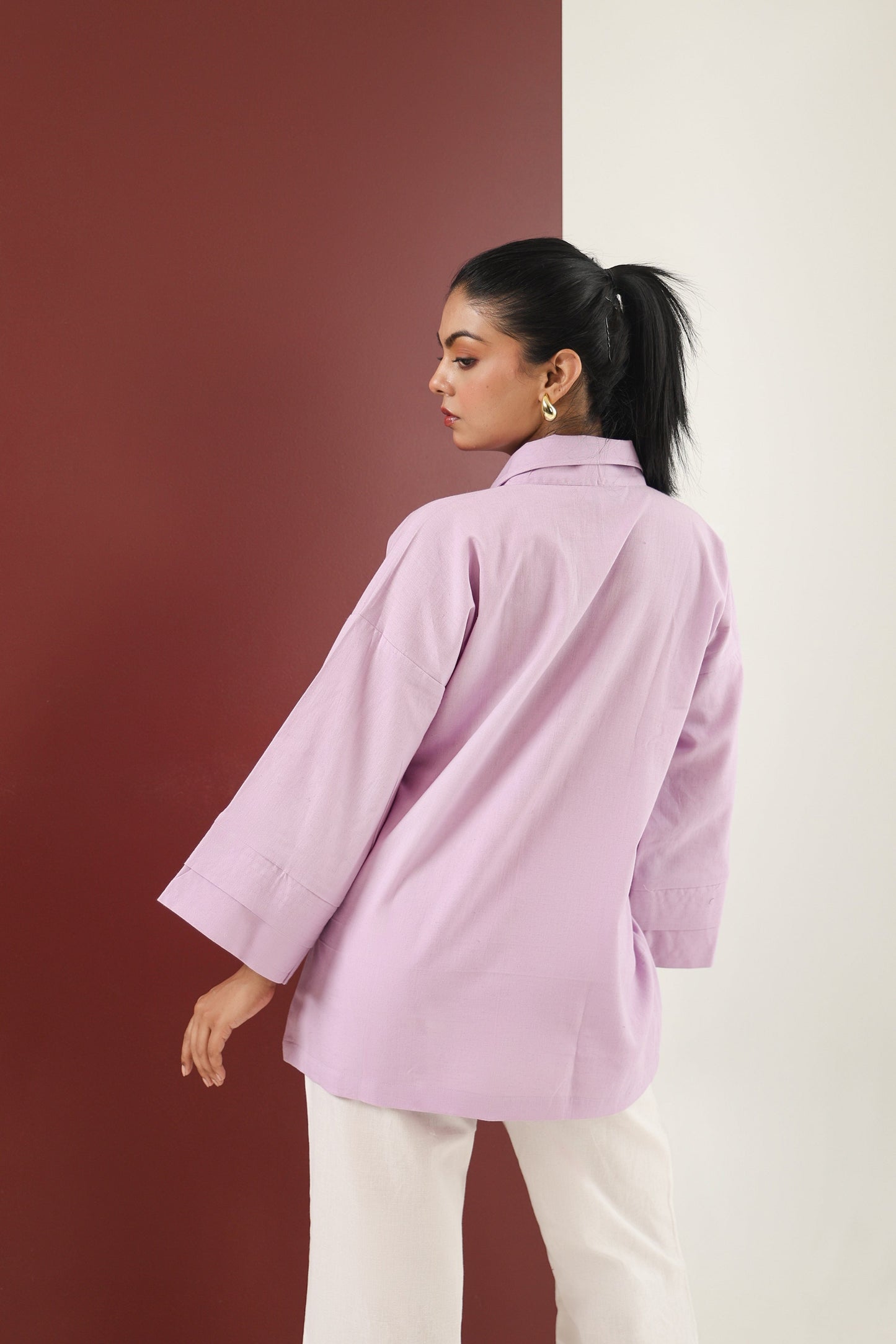 Zip-up Tunic Top - Lavender Mist