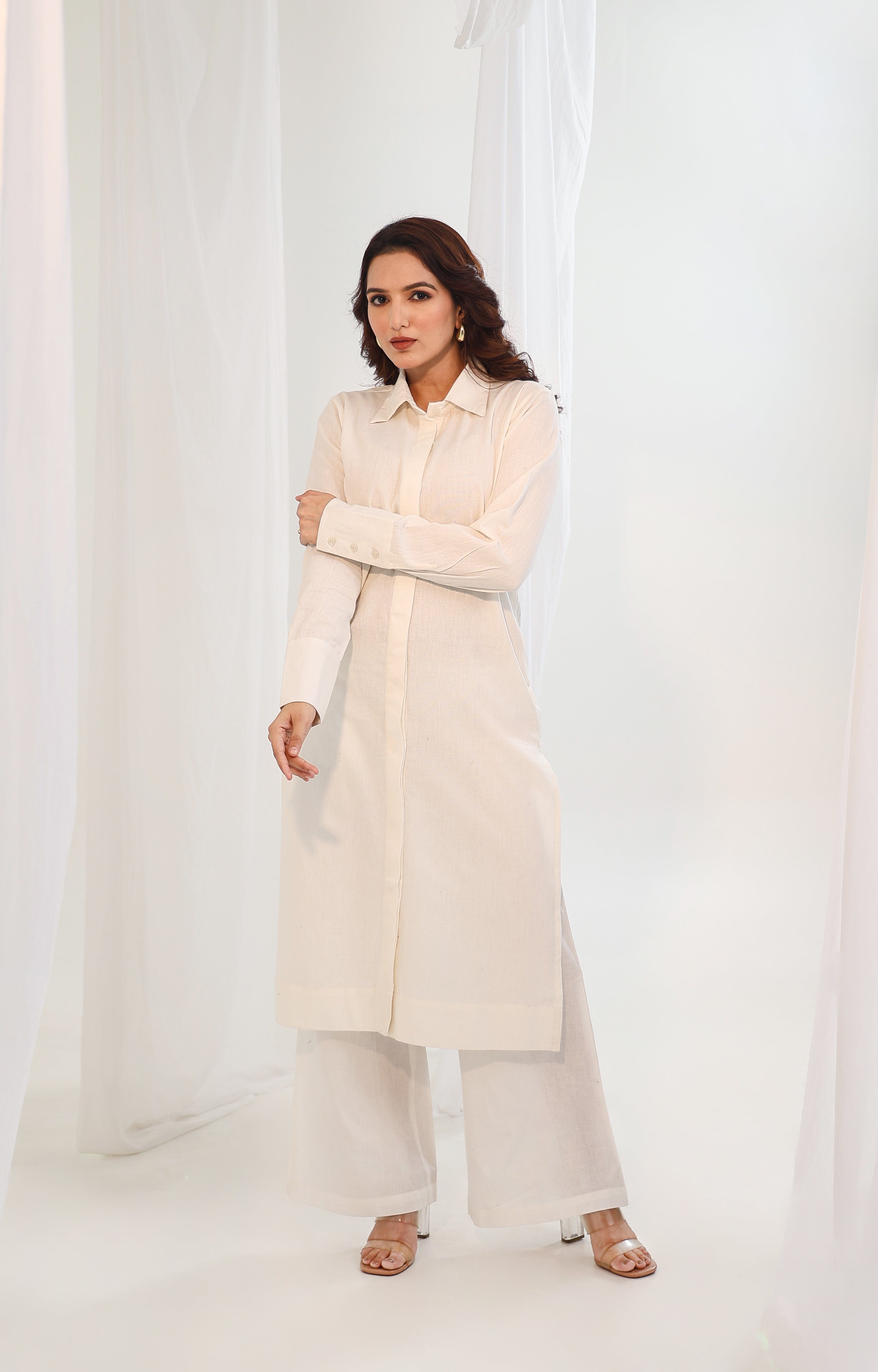 Long Shirt Kurta - Vanilla