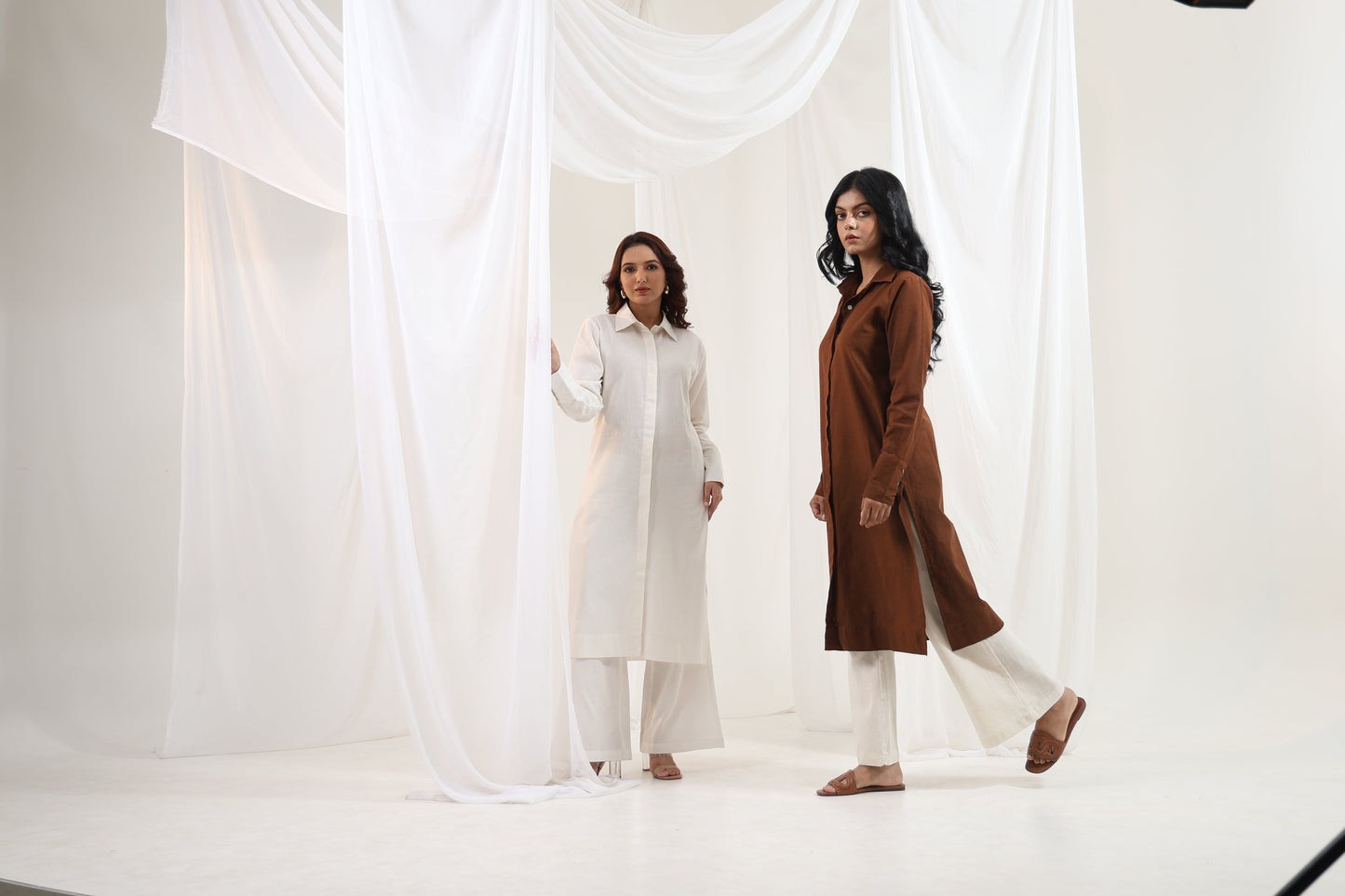 Long Shirt Kurta - Earth Brown