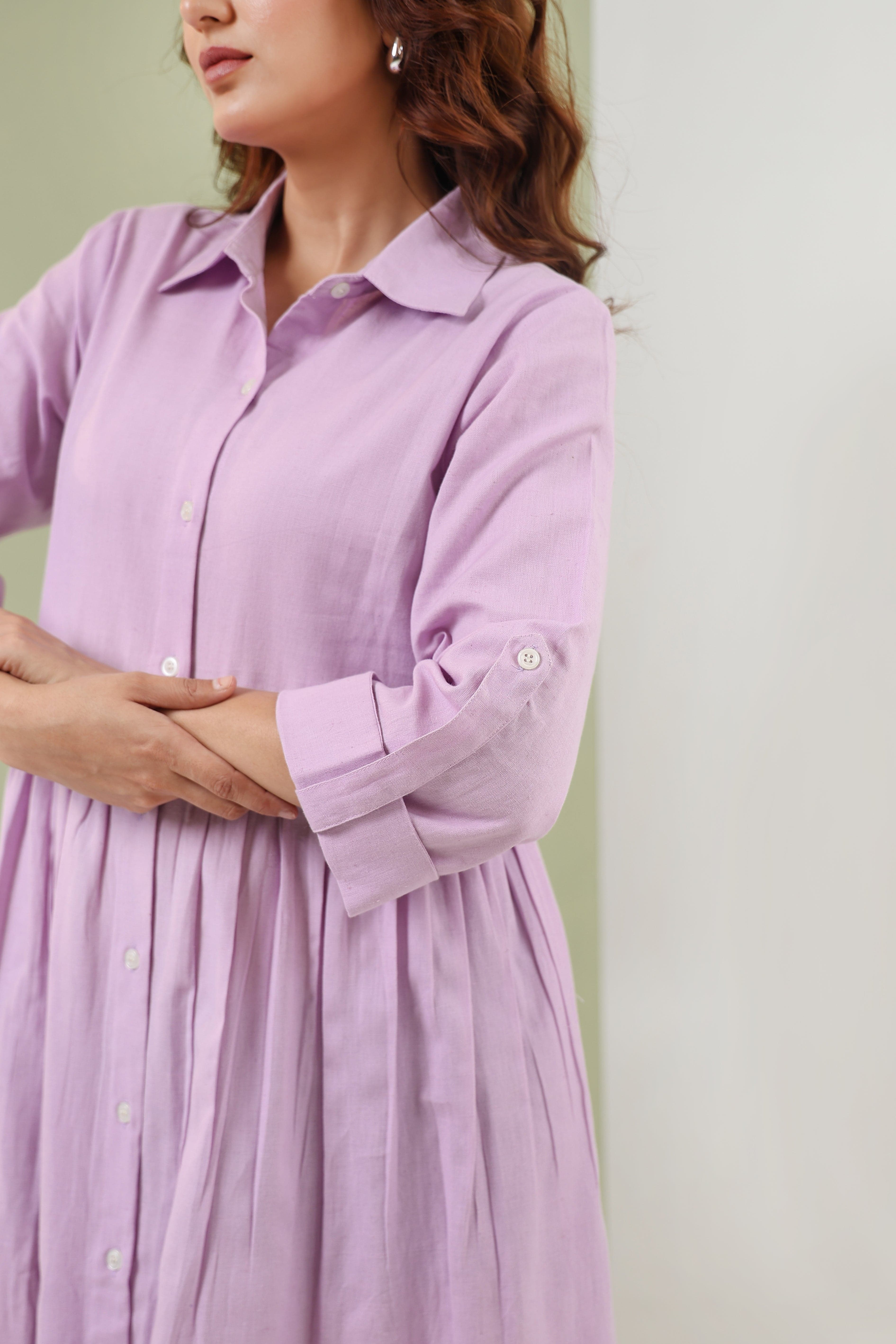 Breezy Shirt Dress - Lavender Mist
