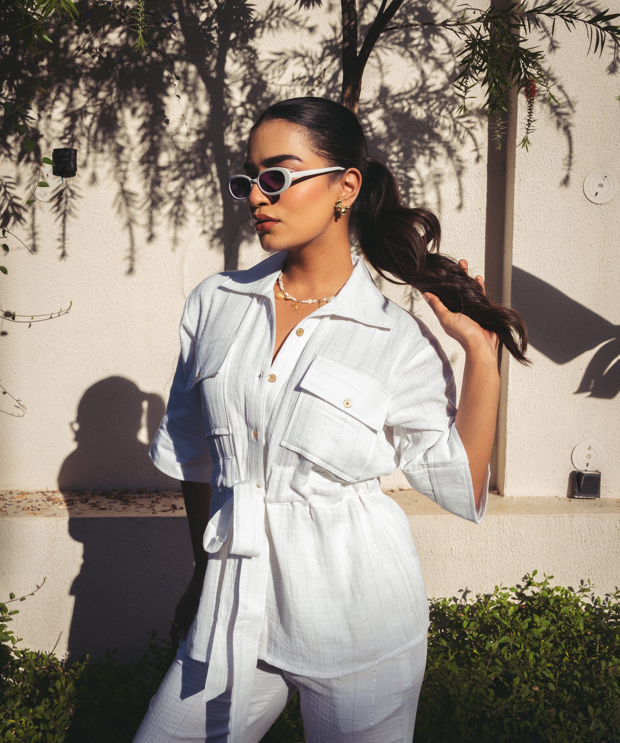 Sofia Knotted Co-ord Set - Ivory