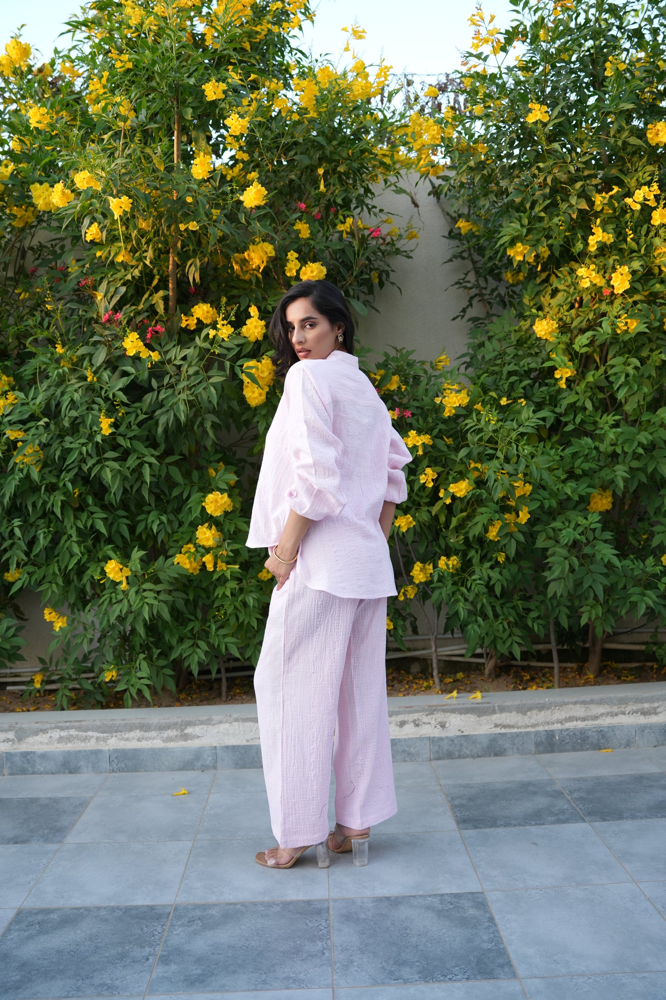 Selene Shirt & Trouser Co-ord - Petal Pink