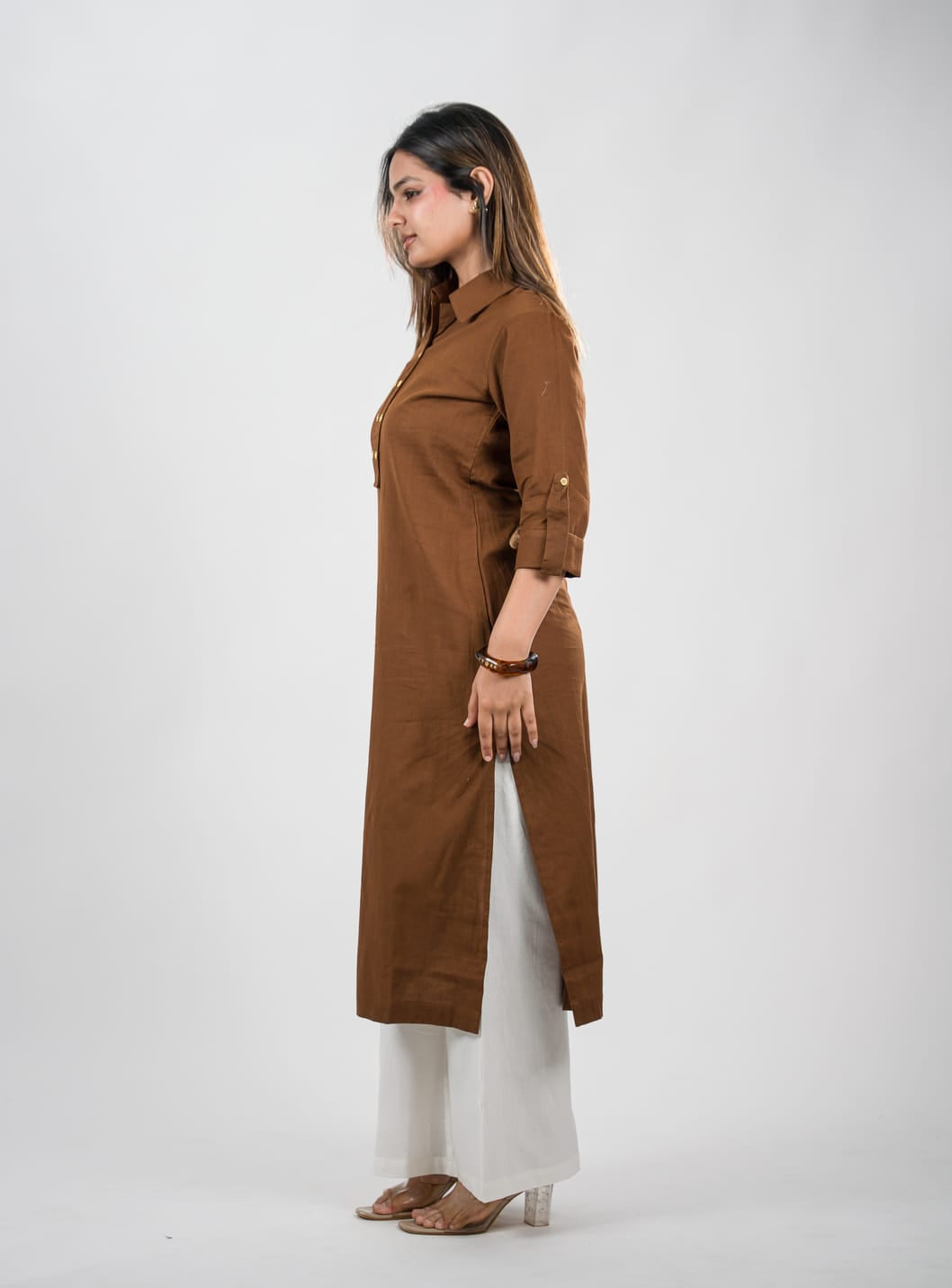 Sunehri Kurta - Mocha
