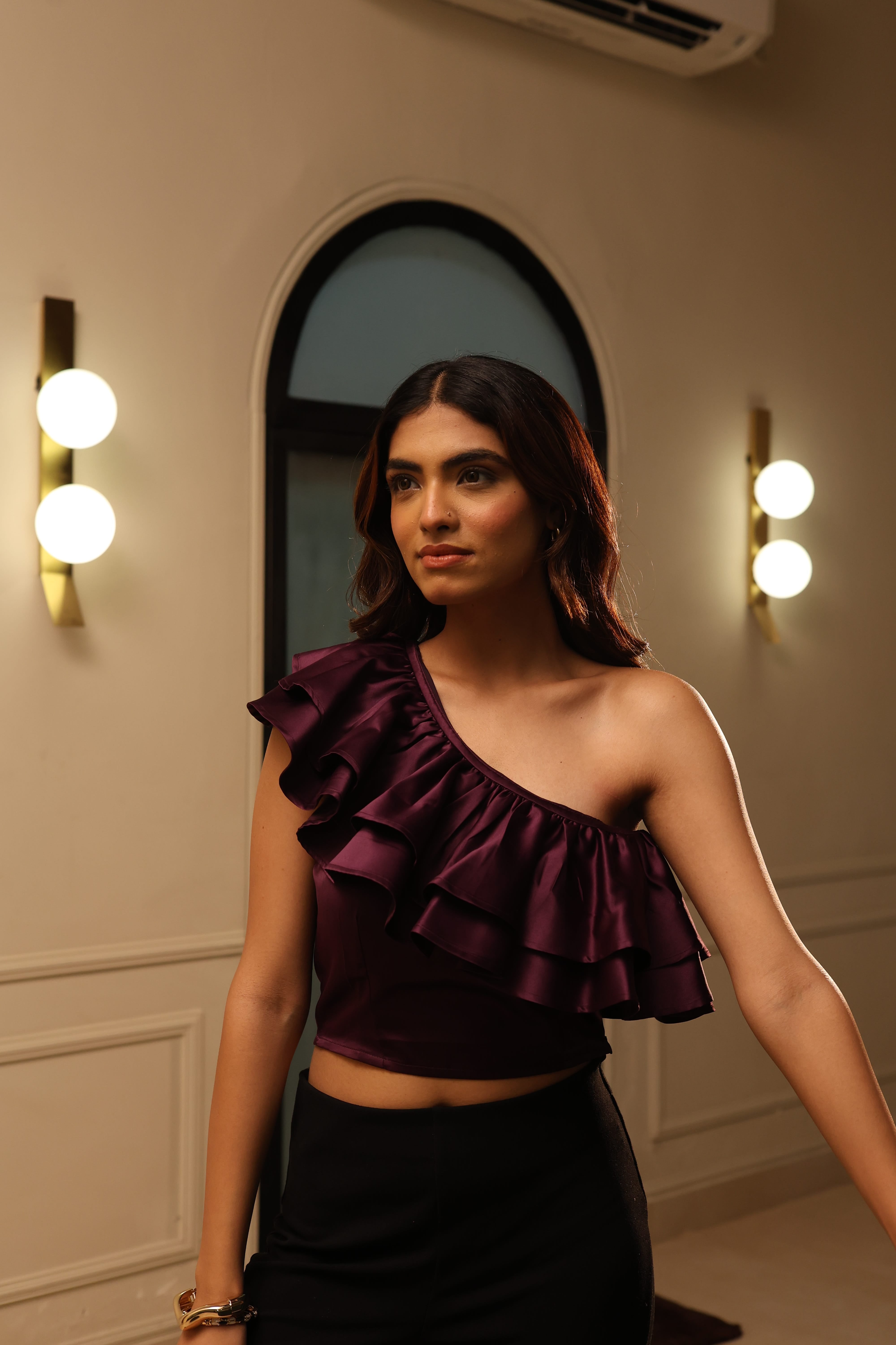 Eve One Shouler Top - Purple