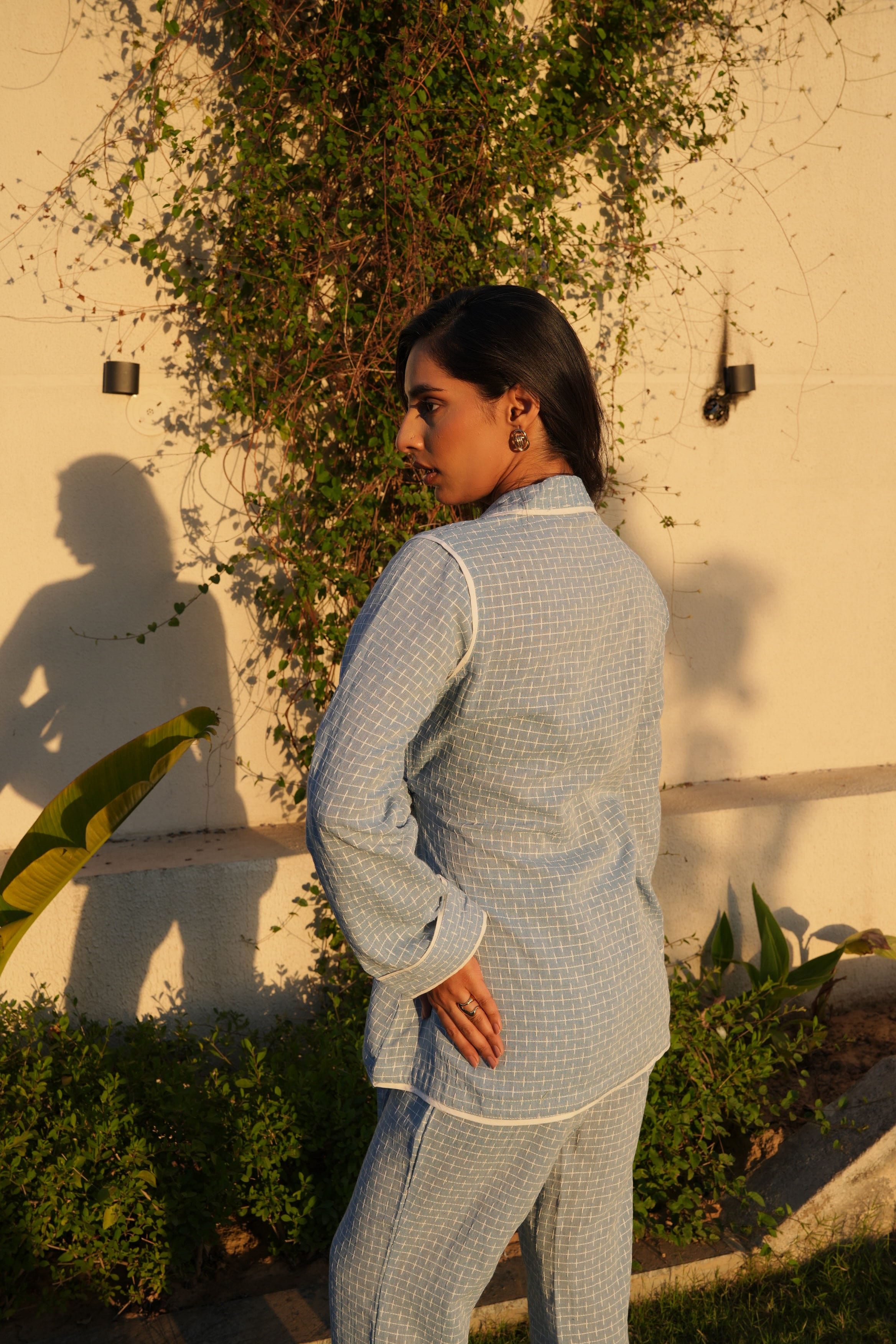 Rhea Embroidered Set - Sky Blue