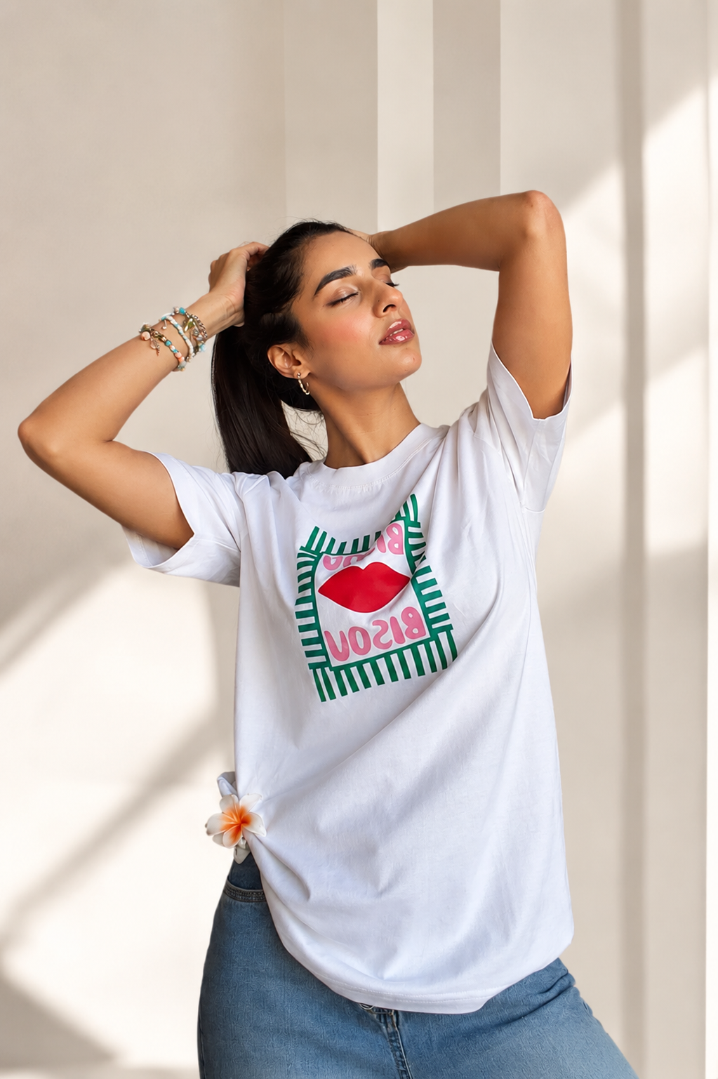 Bisou Oversized T-shirt - White