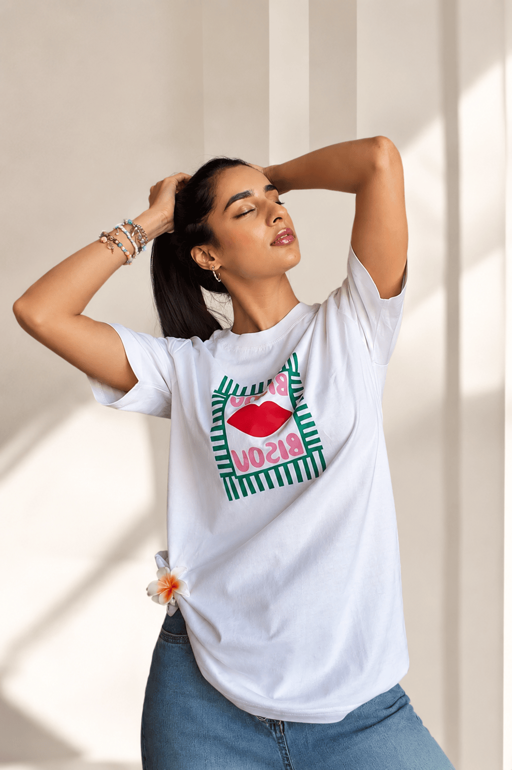 Bisou Oversized T-shirt - White