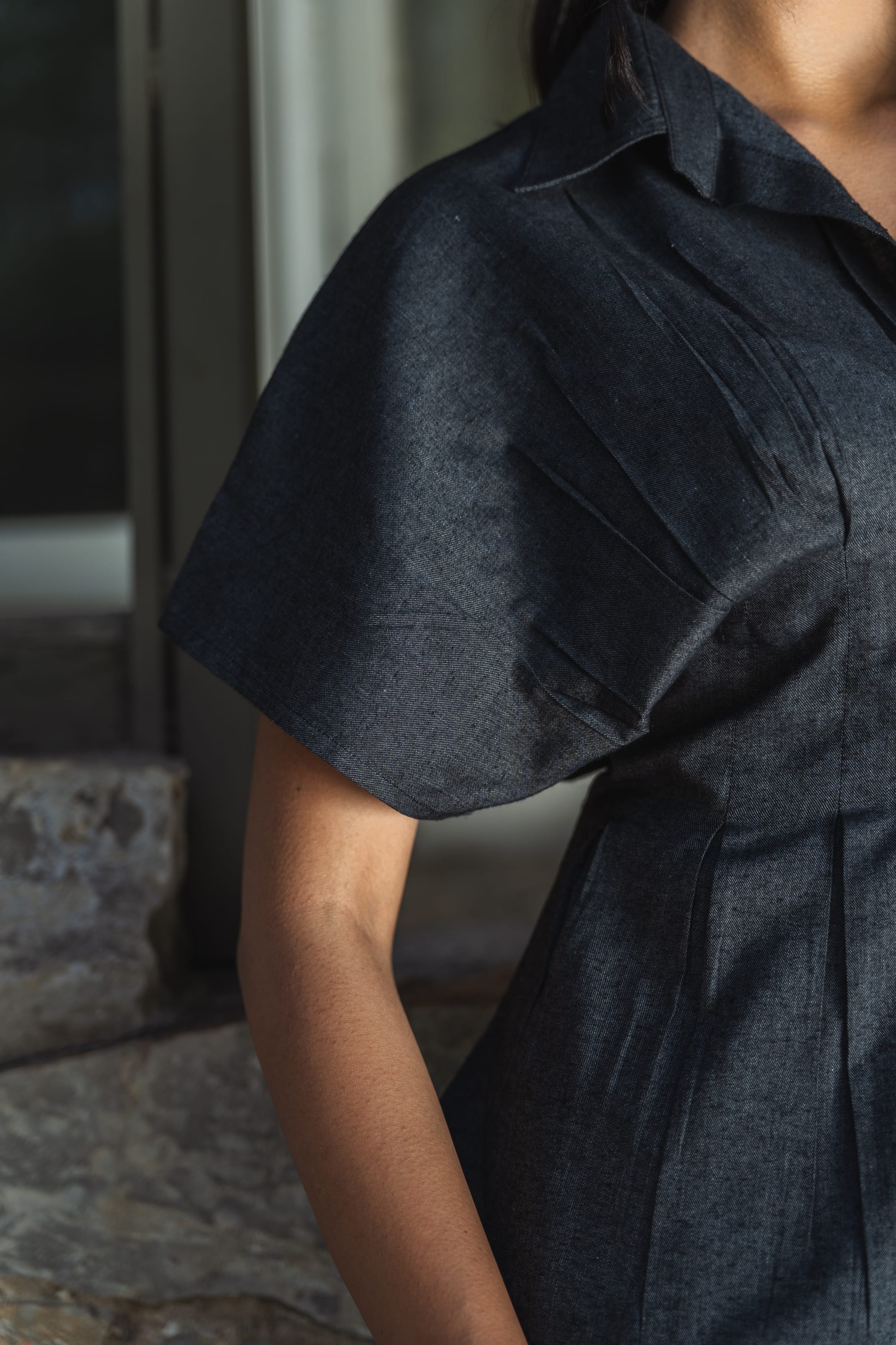 Denim Co-ord Set with Gold Buttons