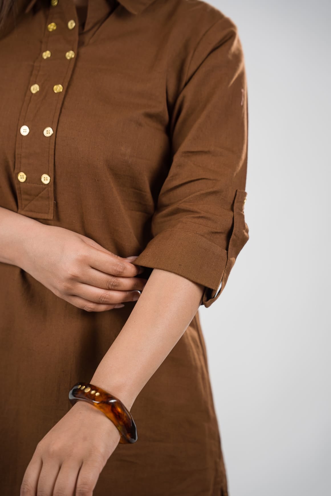 Sunehri Kurta - Mocha