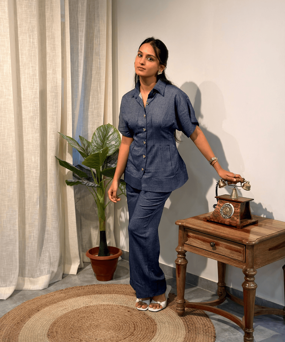Denim Co-ord Set with Gold Buttons