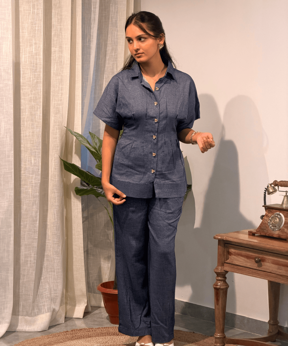 Denim Co-ord Set with Gold Buttons