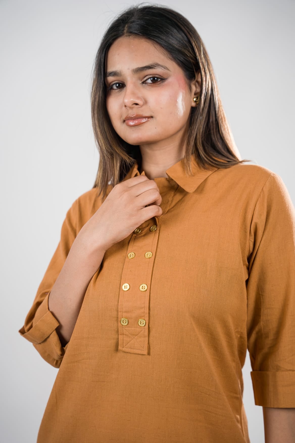 Sunehri Kurta - Cinnamon