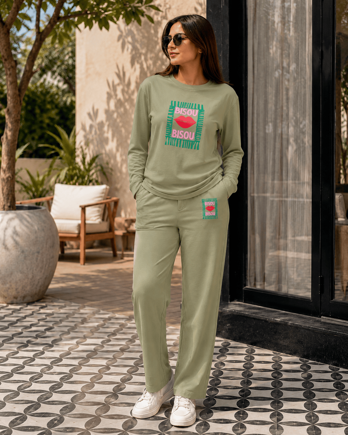 Bisou Full sleeves T-shirt - Green