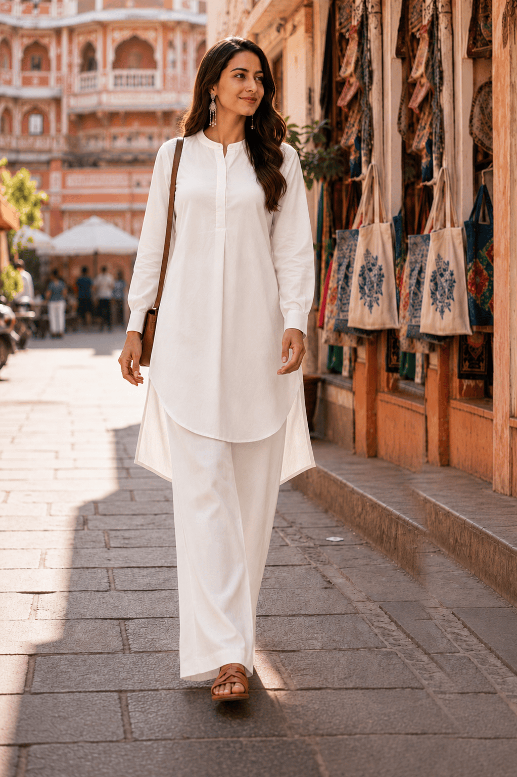 High Low Midi Kurta - Vanilla