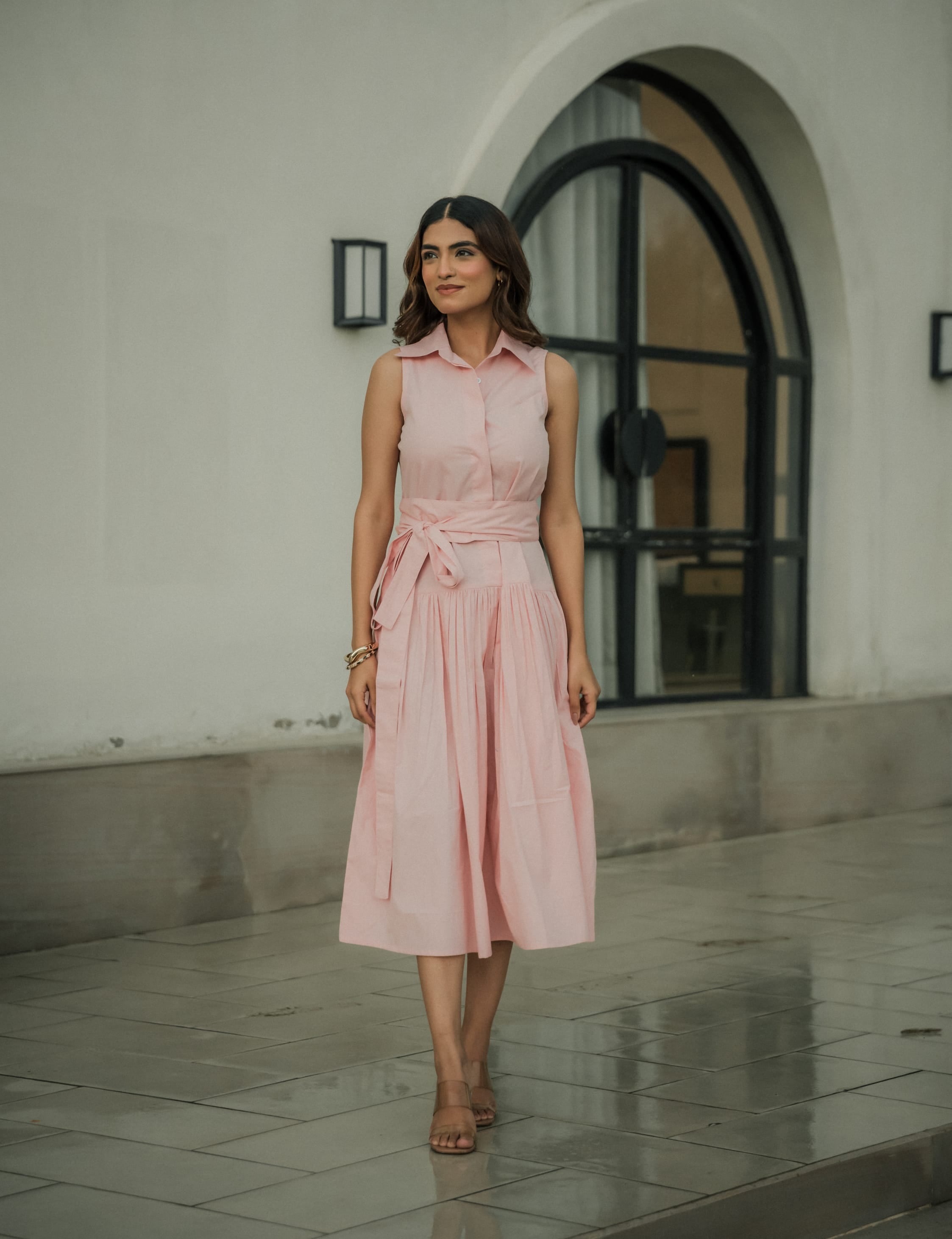 Noa Midi Dress - Pink