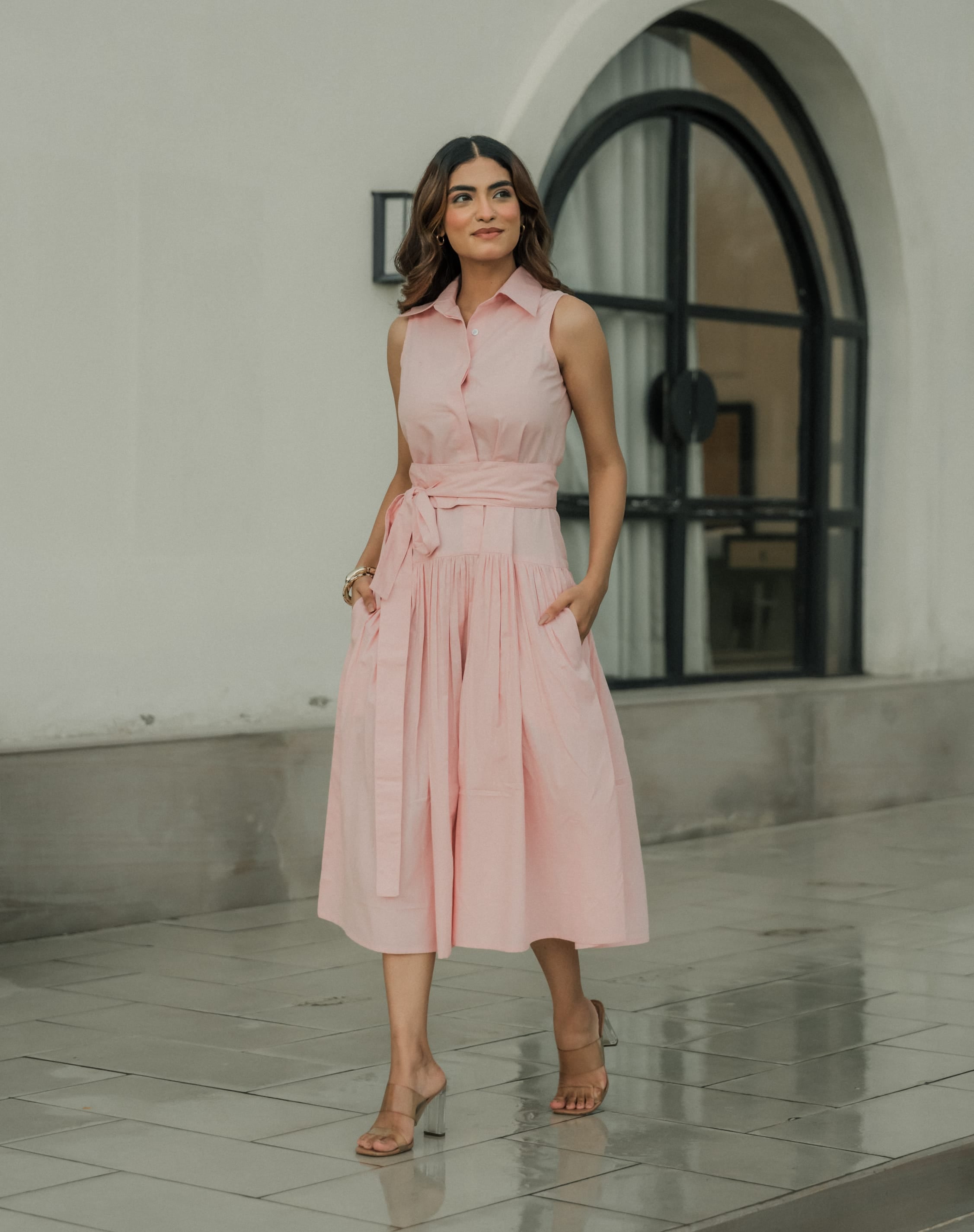 Noa Midi Dress - Pink