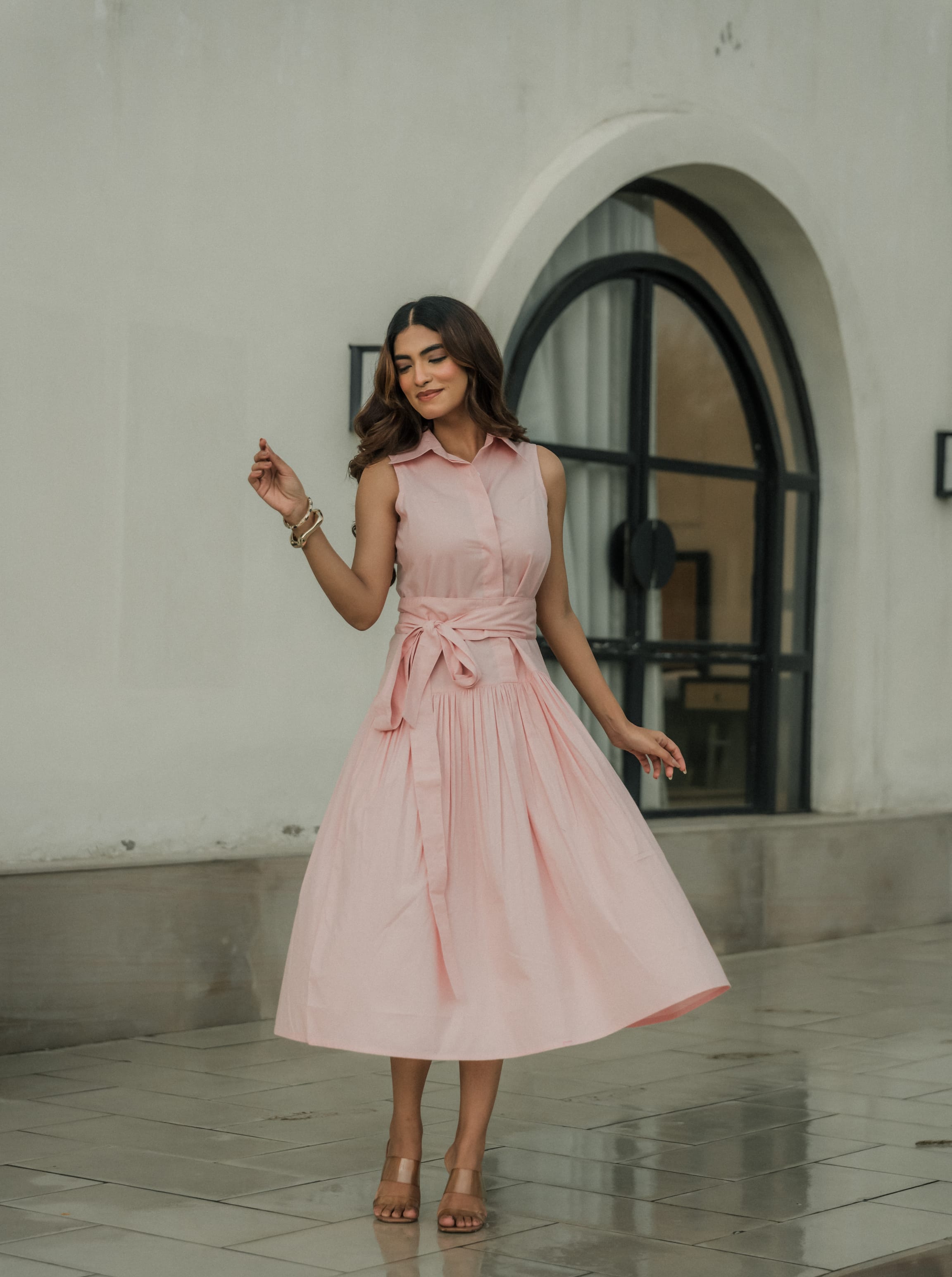 Noa Midi Dress - Pink