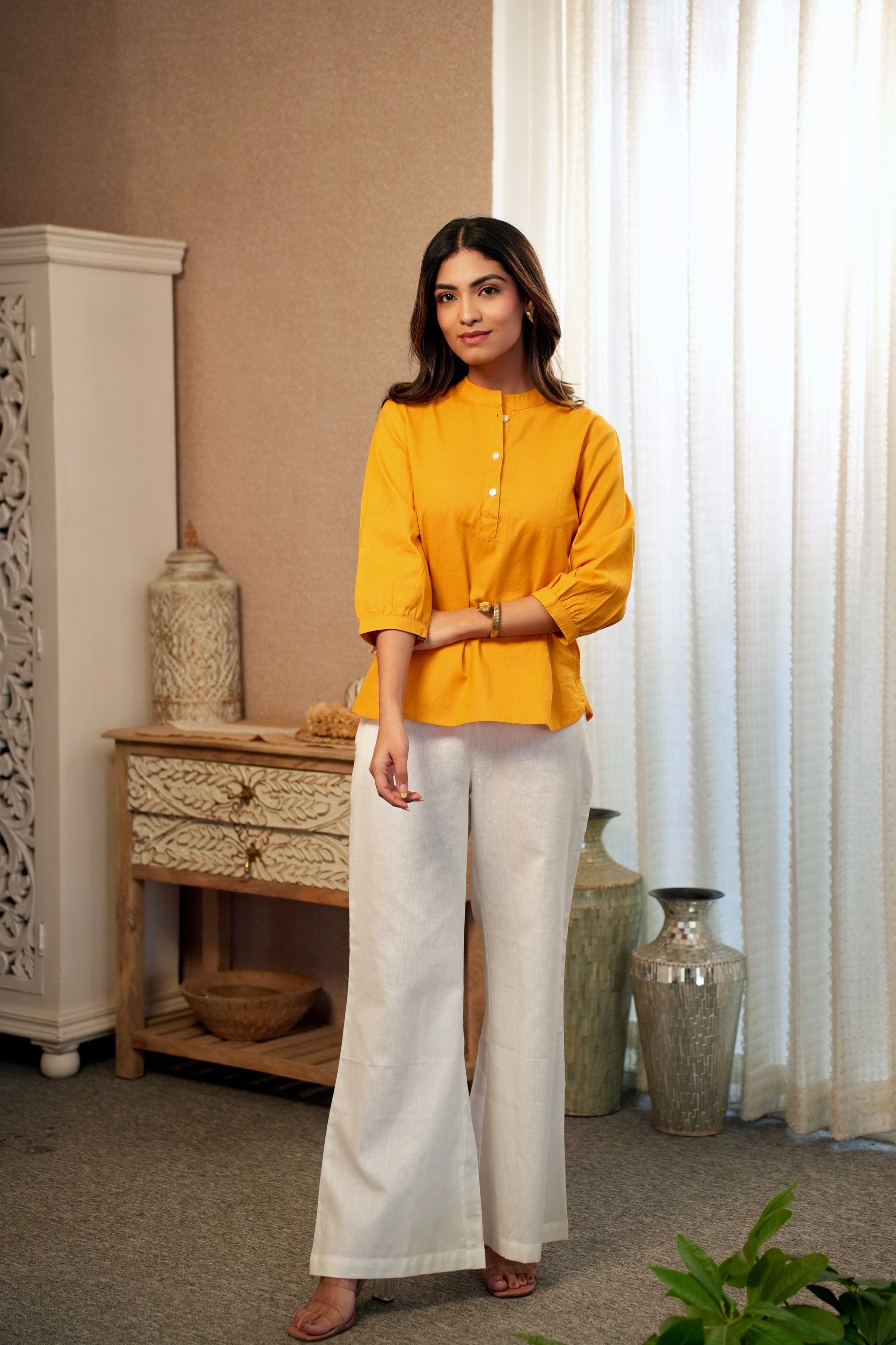 Yellow Short Kurta