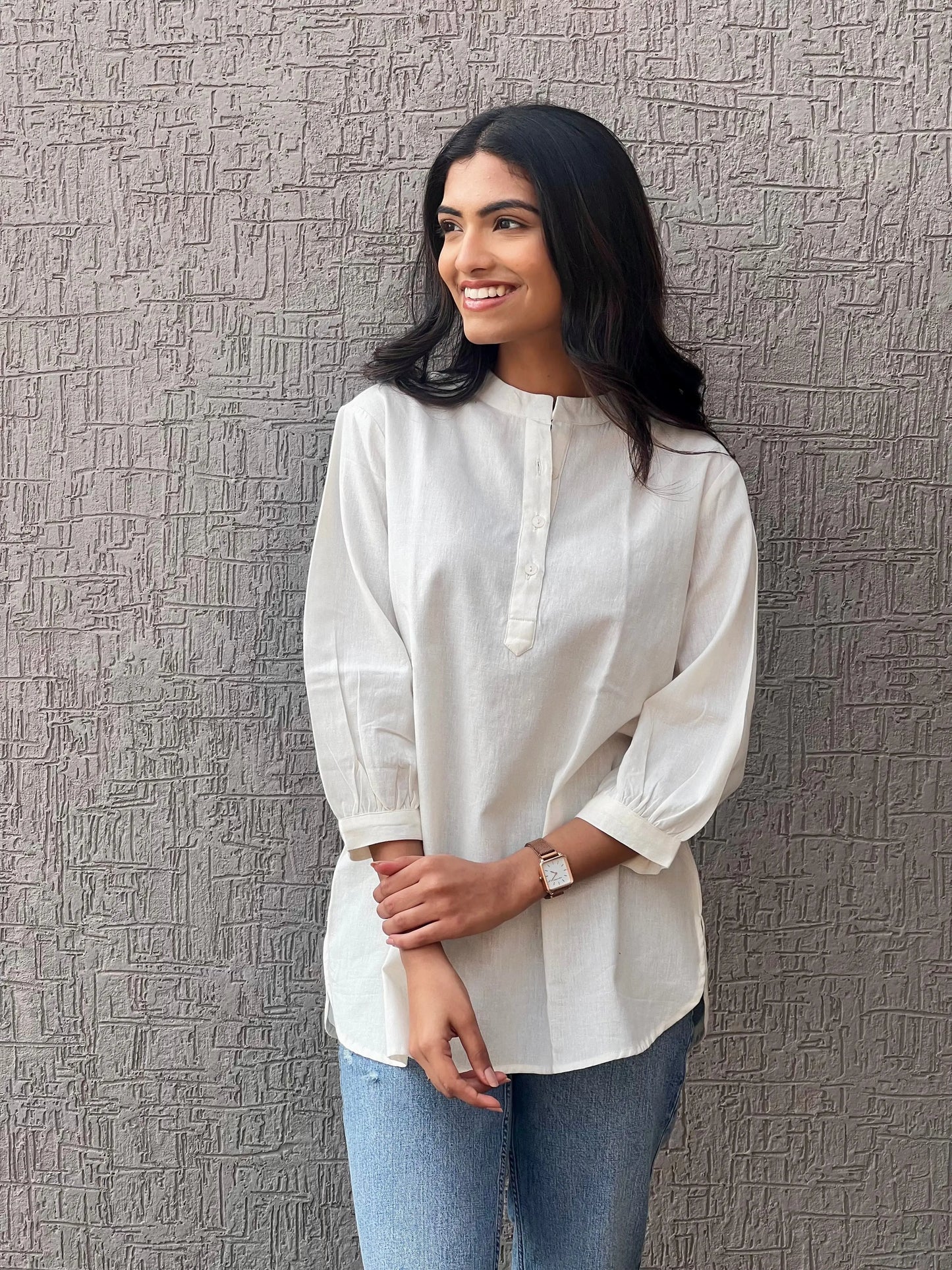 White Short Kurta - Sugnaa