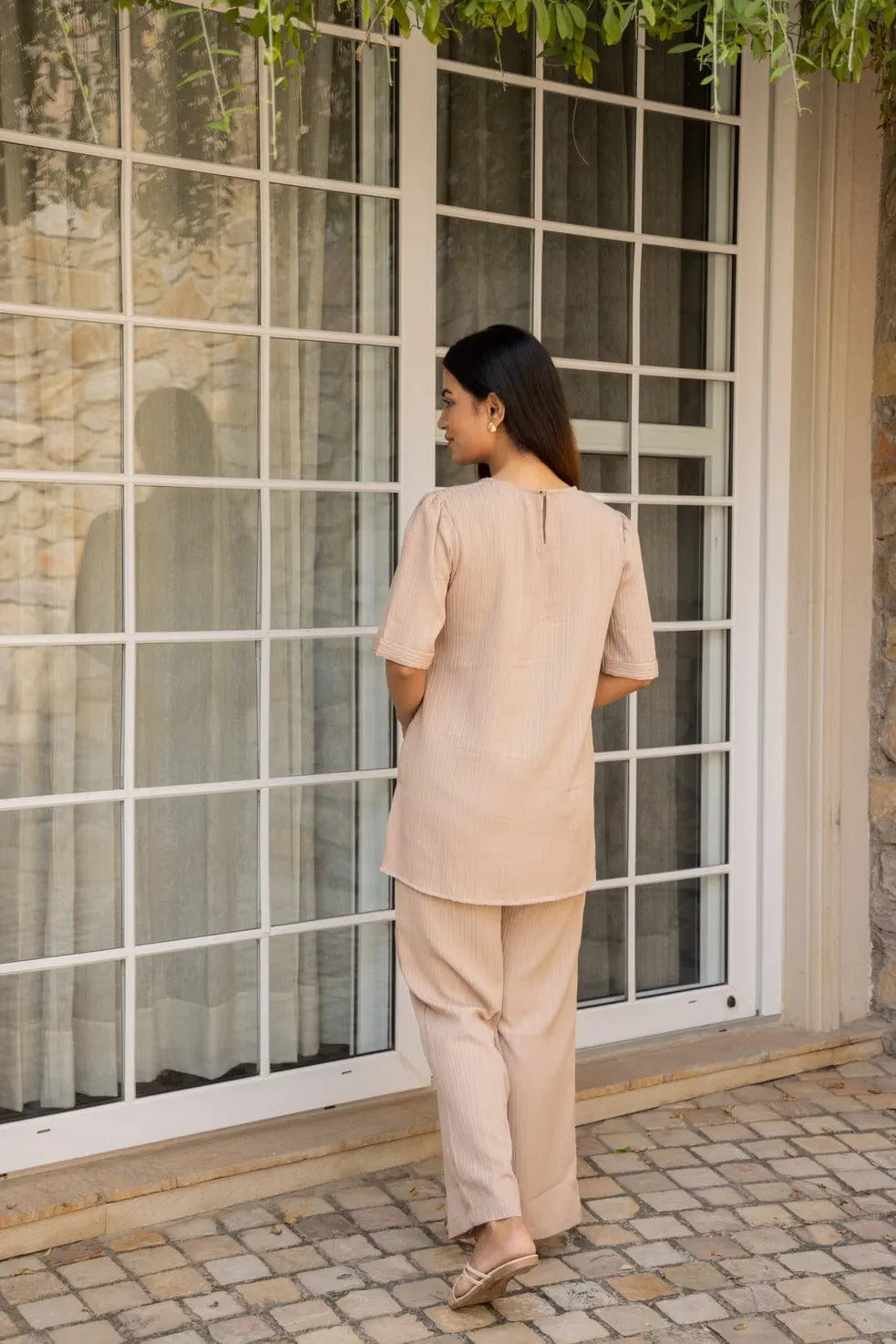 Knitted Tunic Set - Brown