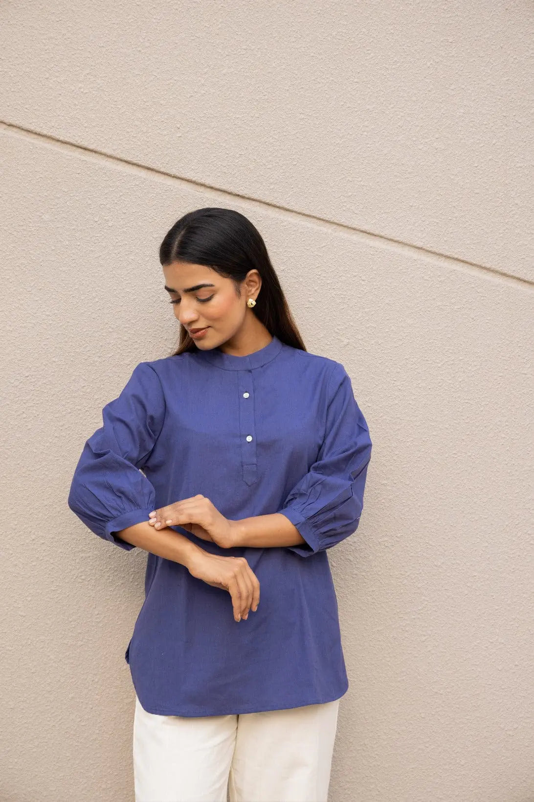 Royal Blue Short Kurta - Sugnaa