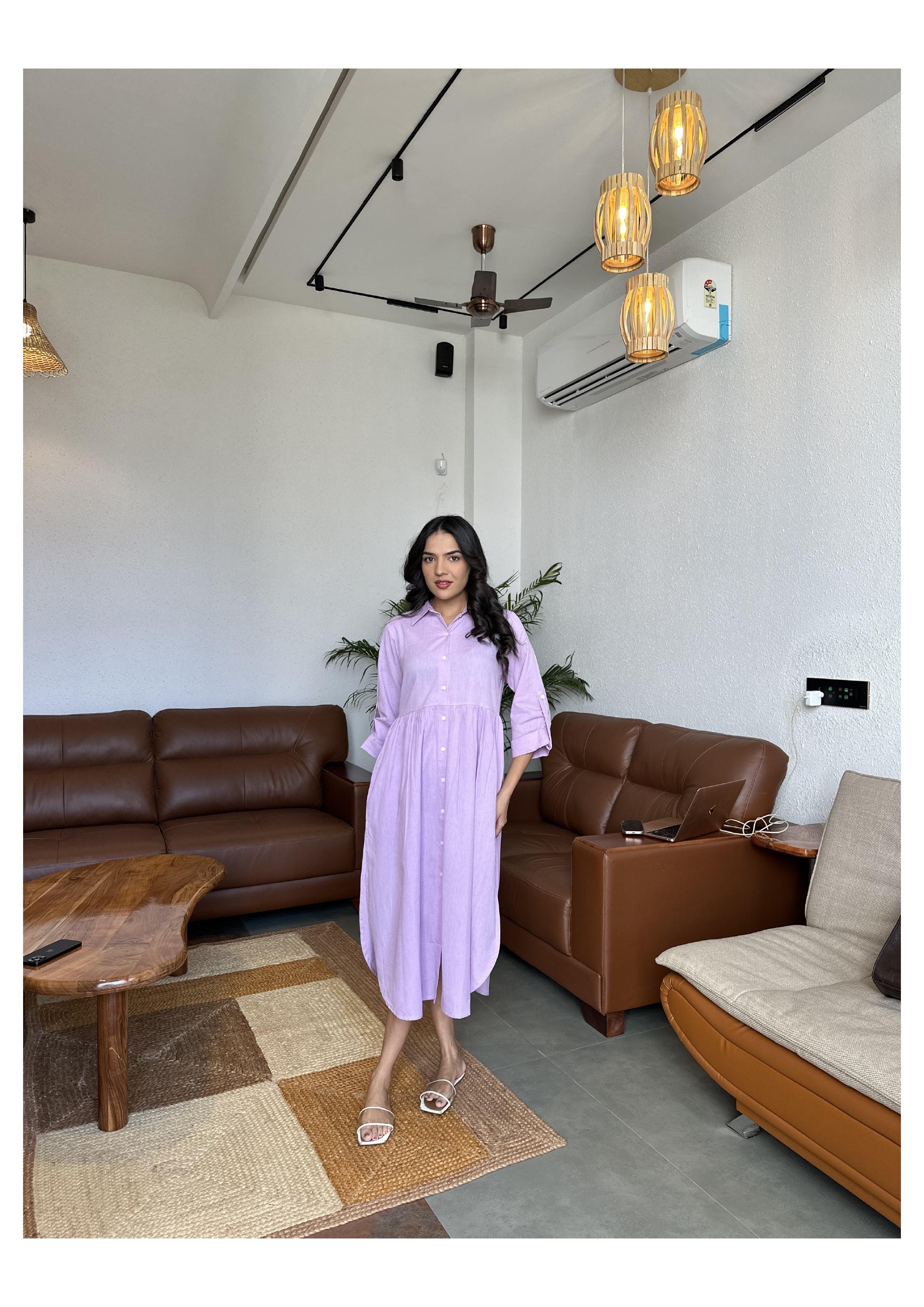 Breezy Shirt Dress - Lavender Mist