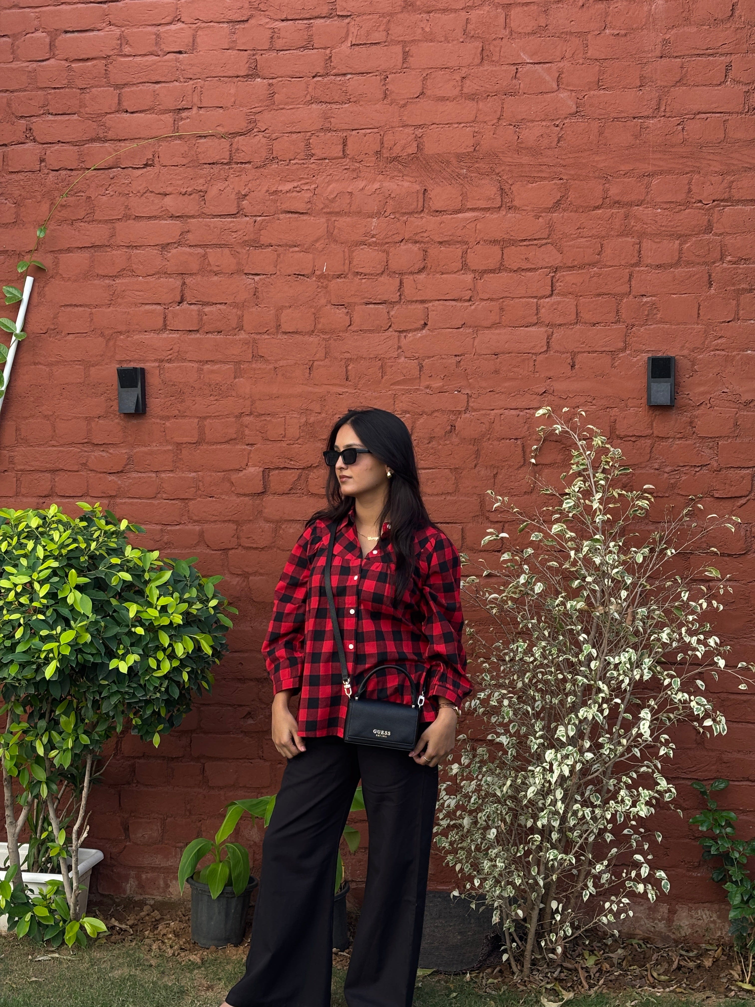 Gingham Check Shirt - Red