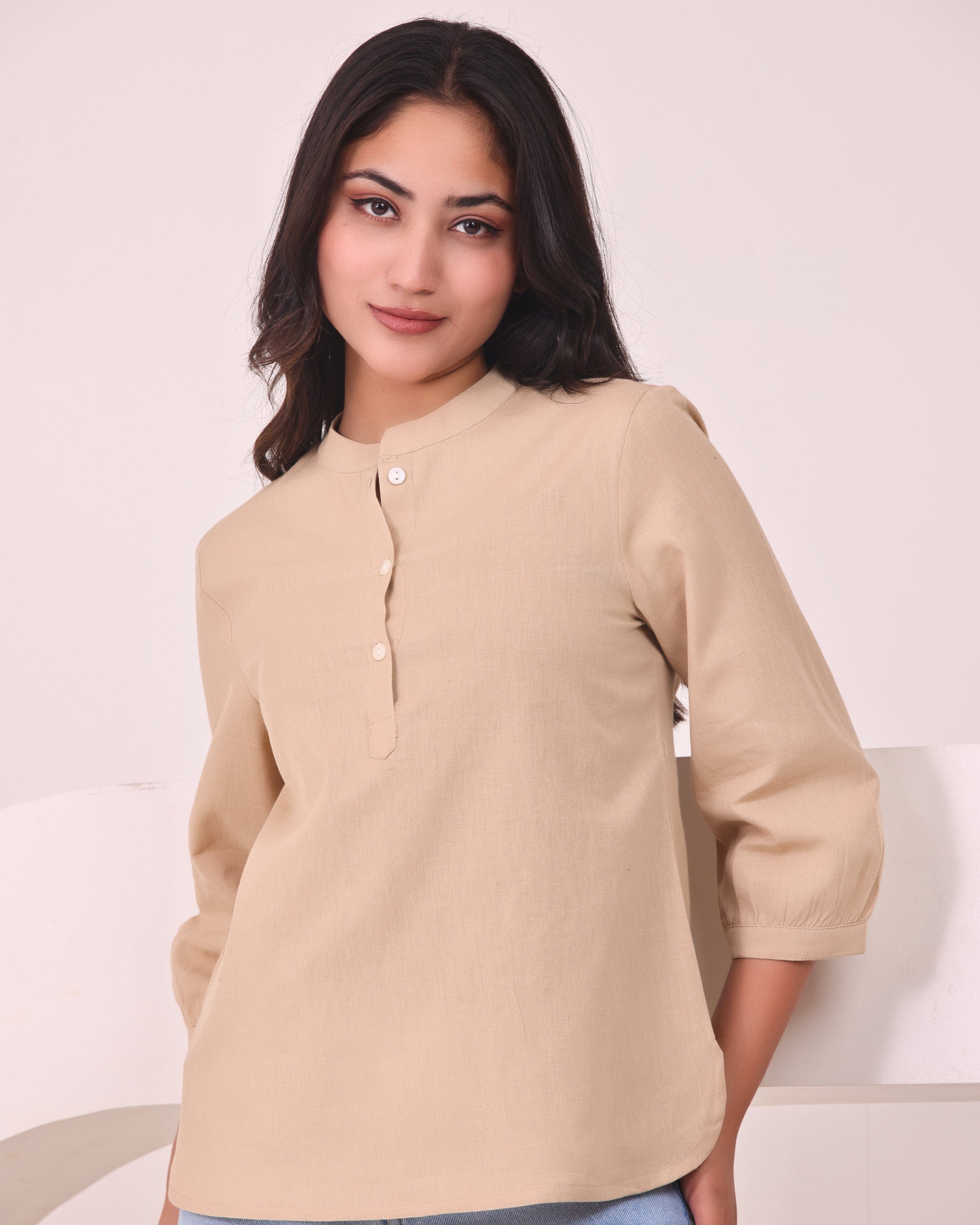 Khaki Short Kurta