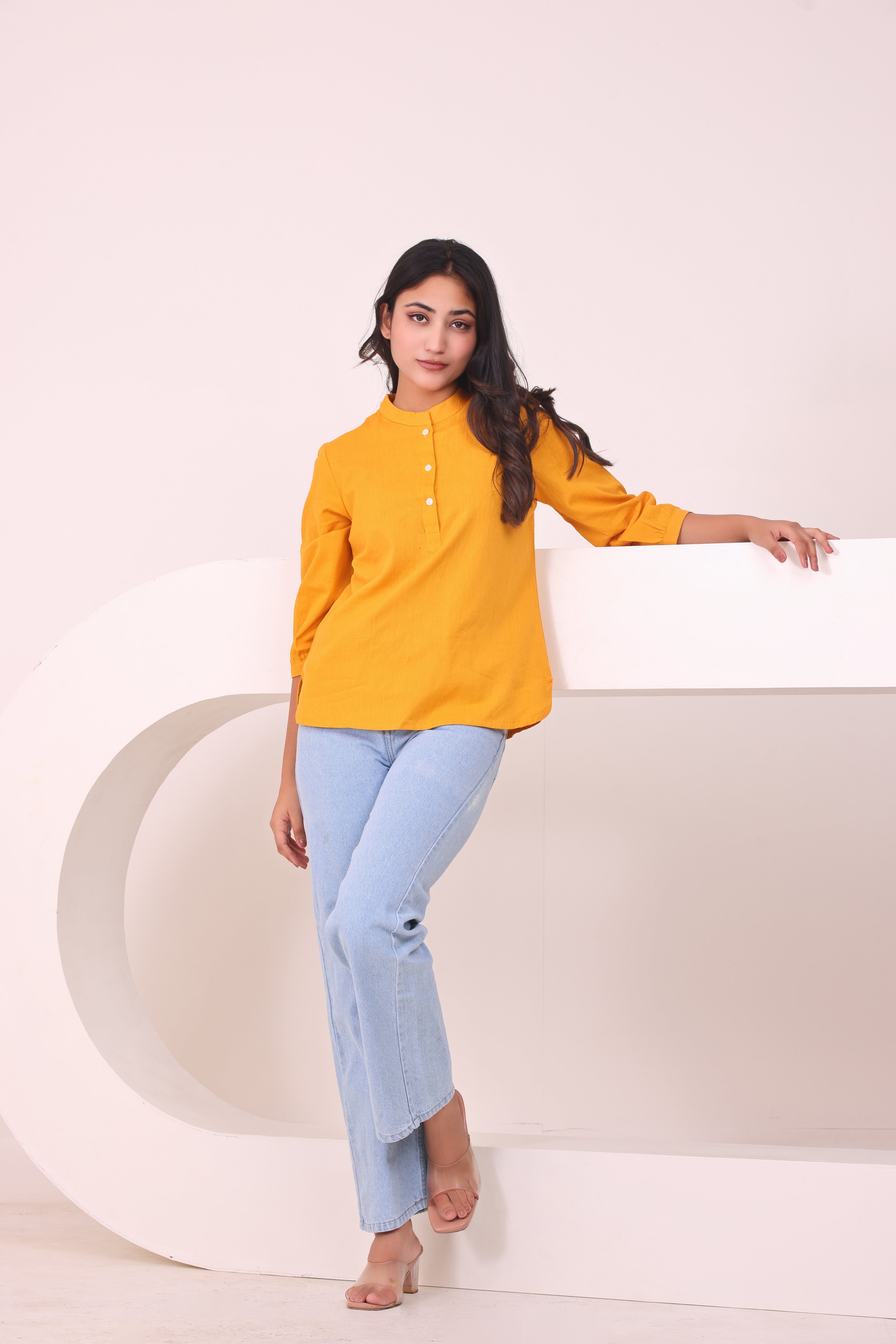 Yellow Short Kurta