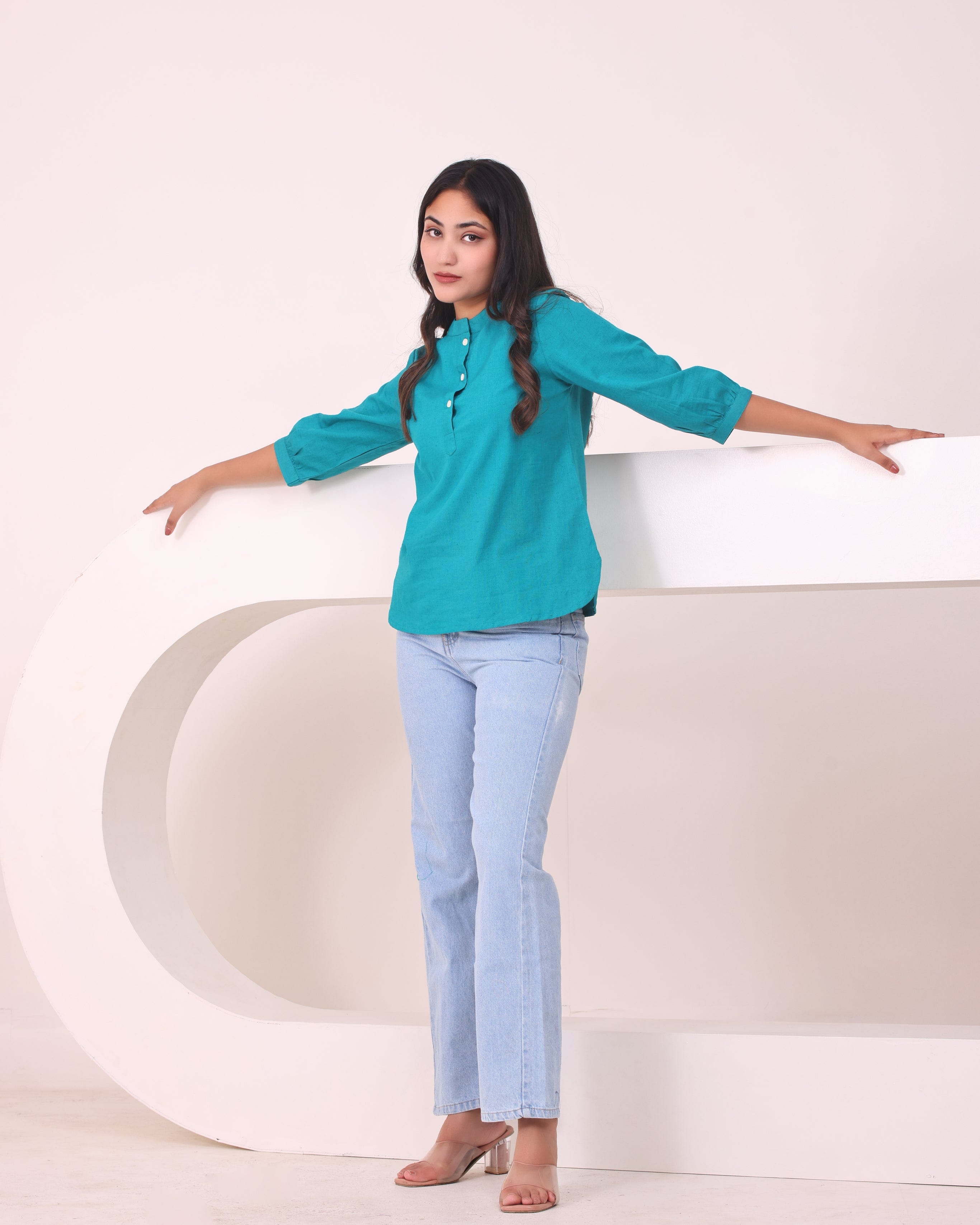 Teal  Short Kurta