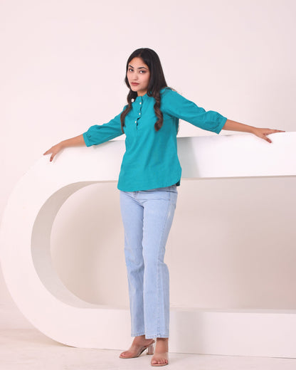 Teal  Short Kurta