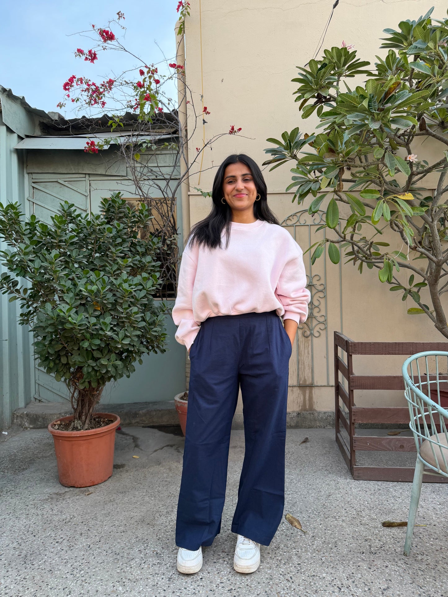 Flared Trousers - Midnight Blue